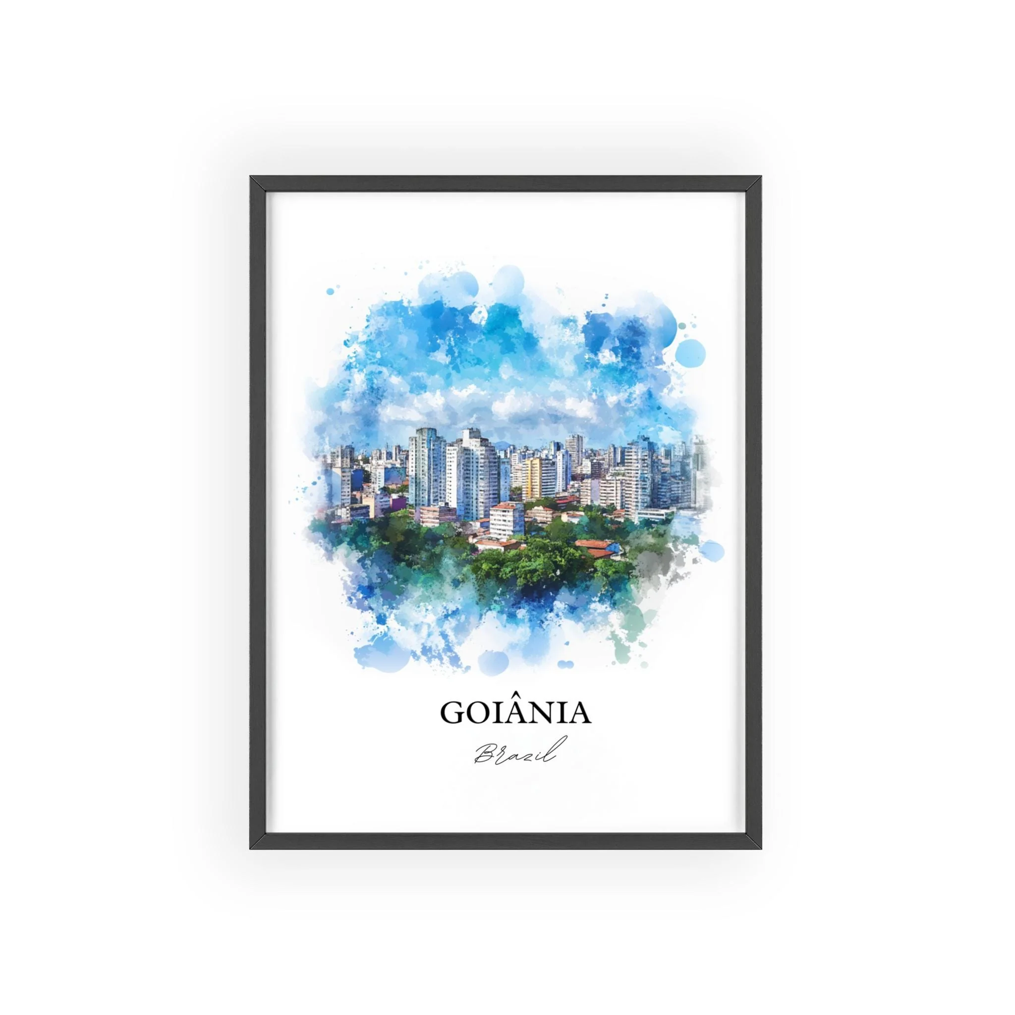Goiânia, Brazil – Watercolor Art Print - Image 7