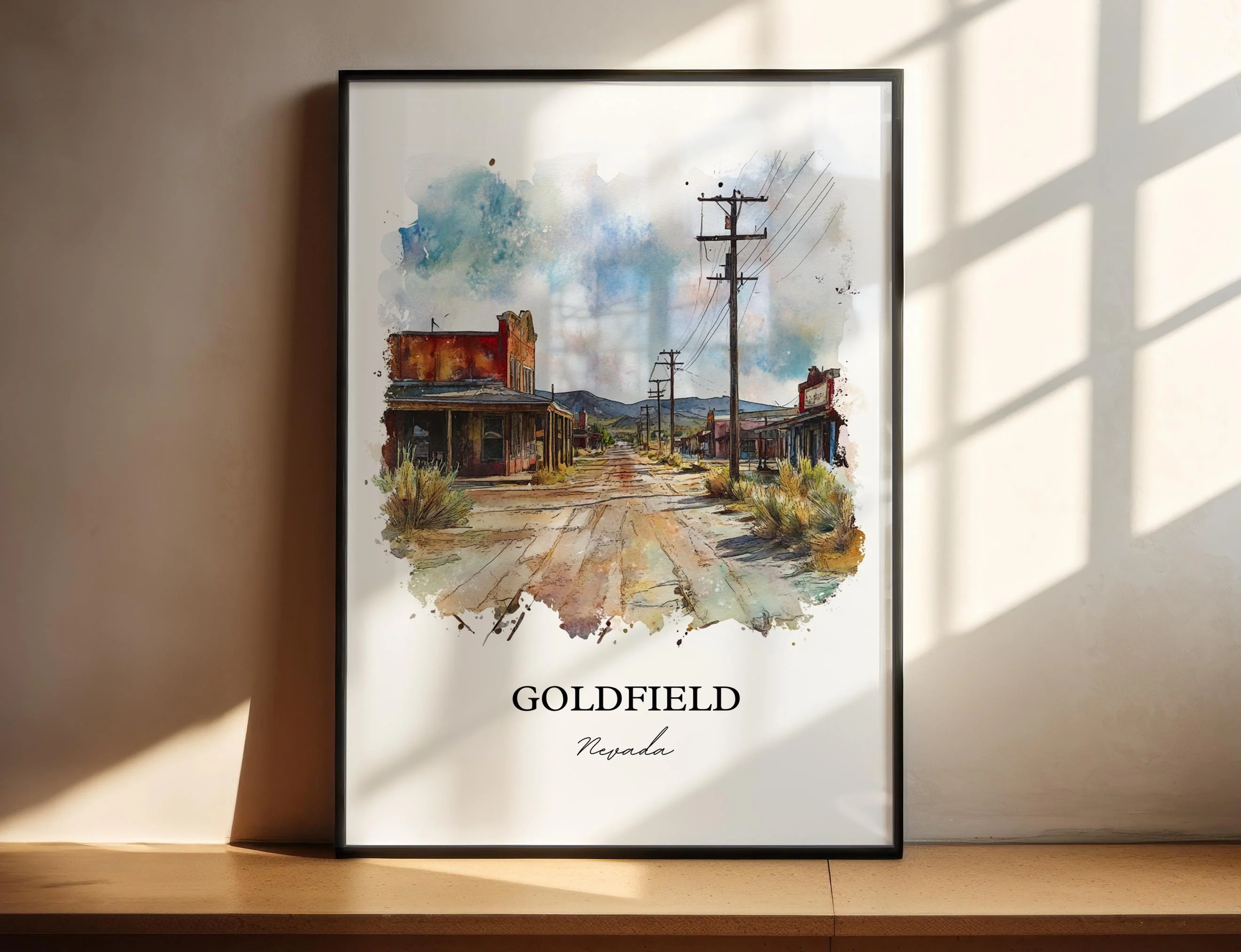 Goldfield, Nevada, USA – Watercolor Art Print