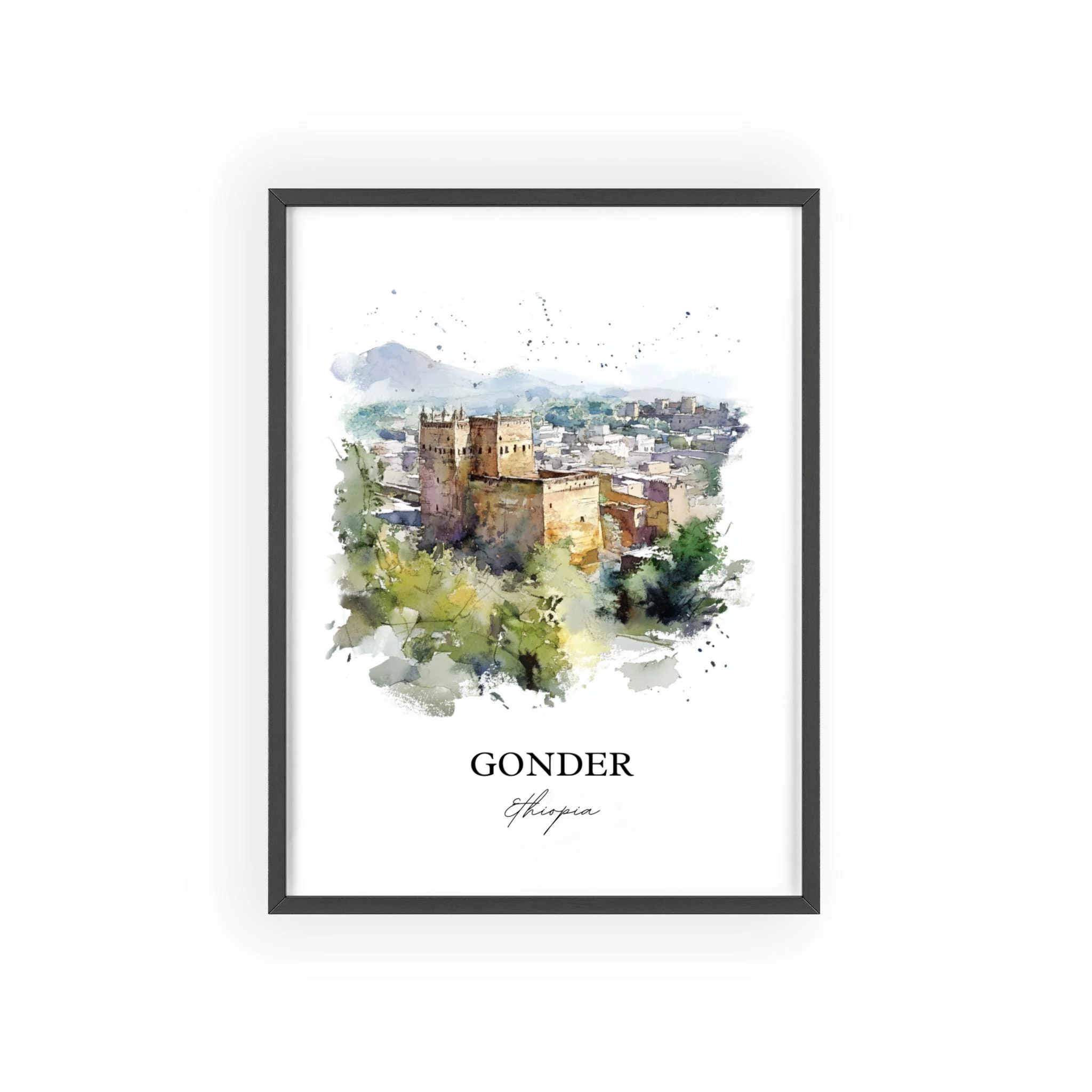 Gondar, Ethiopia – Watercolor Art Print - Image 7