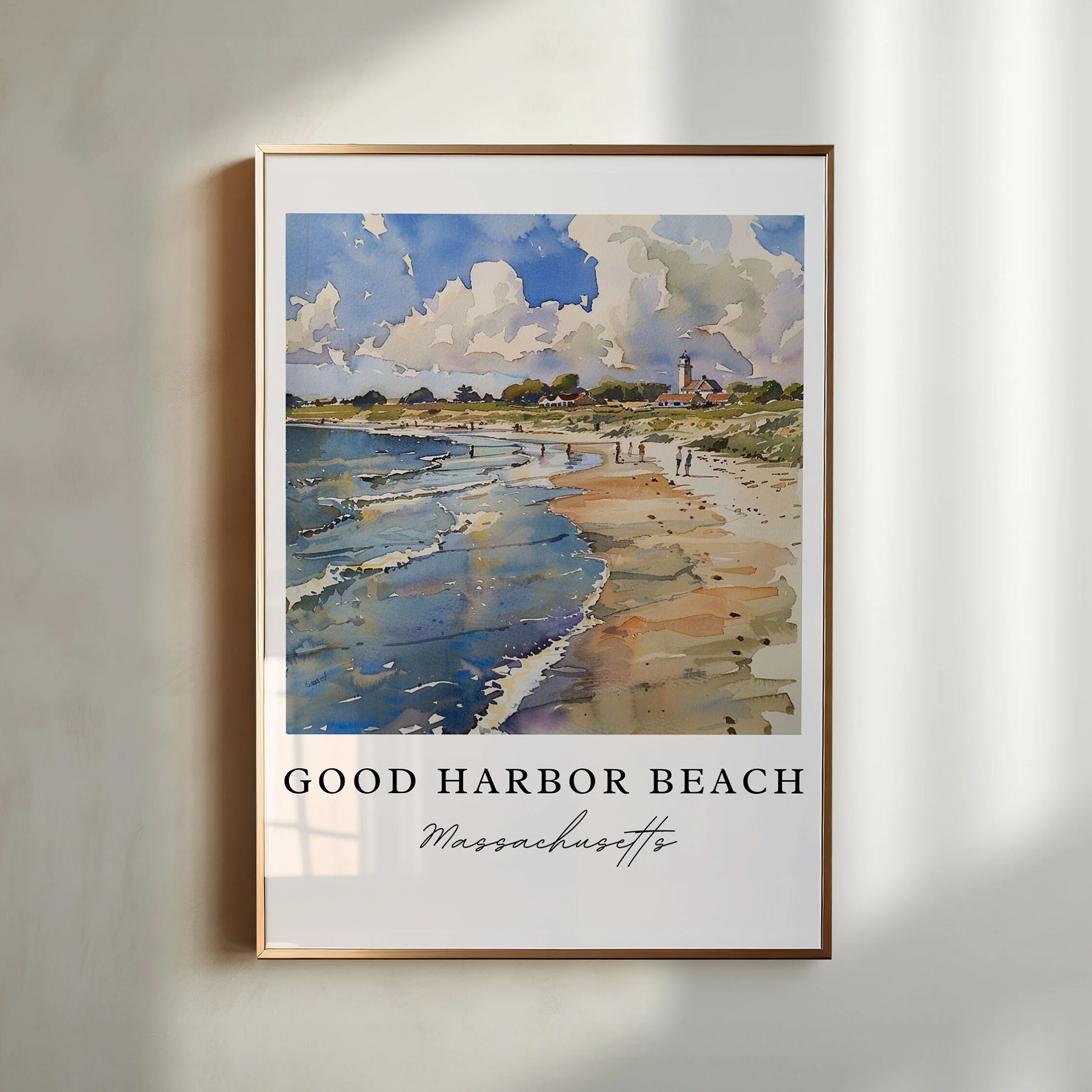 Good Harbor Beach, Gloucester MA, USA – Watercolor Art Print