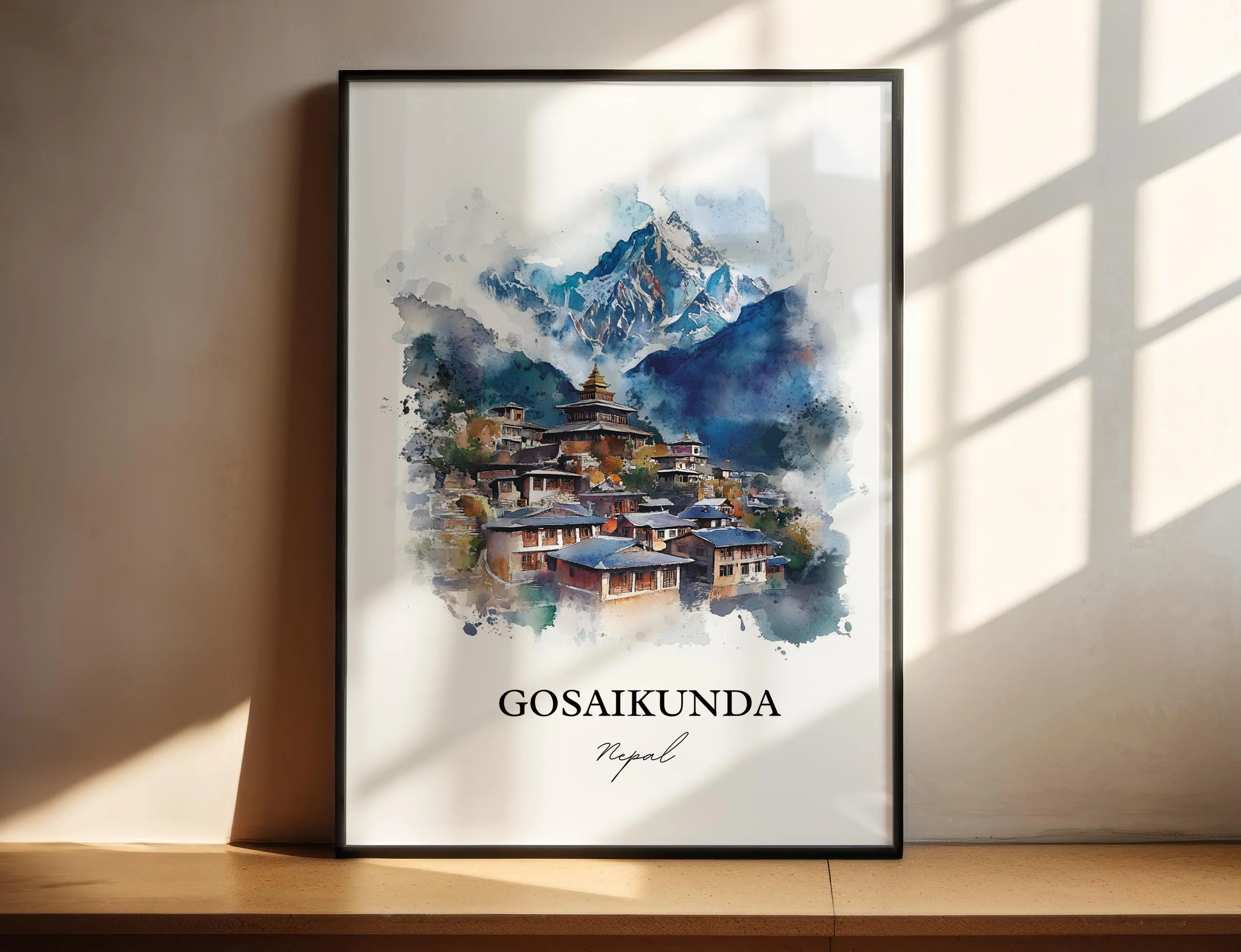 Gosaikunda, Nepal – Watercolor Art Print