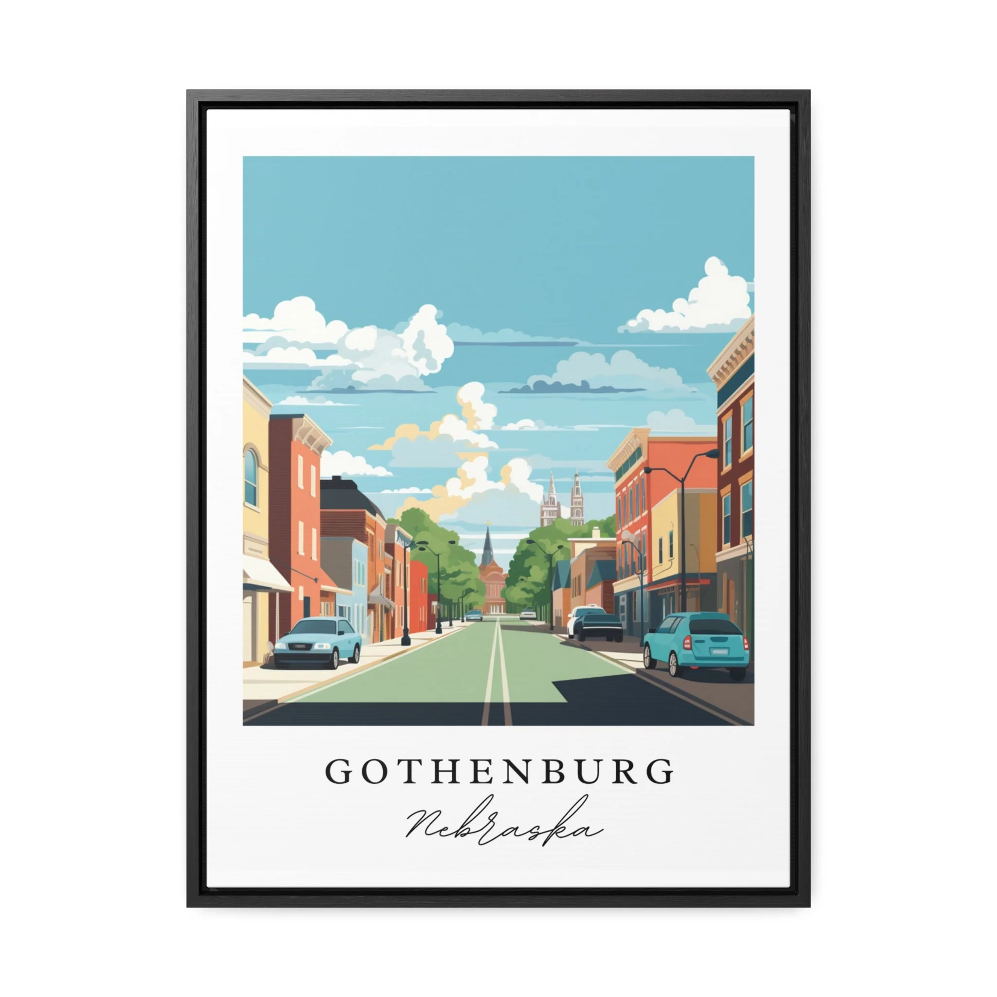 Gothenburg, Nebraska, USA – Watercolor Art Print - Image 5