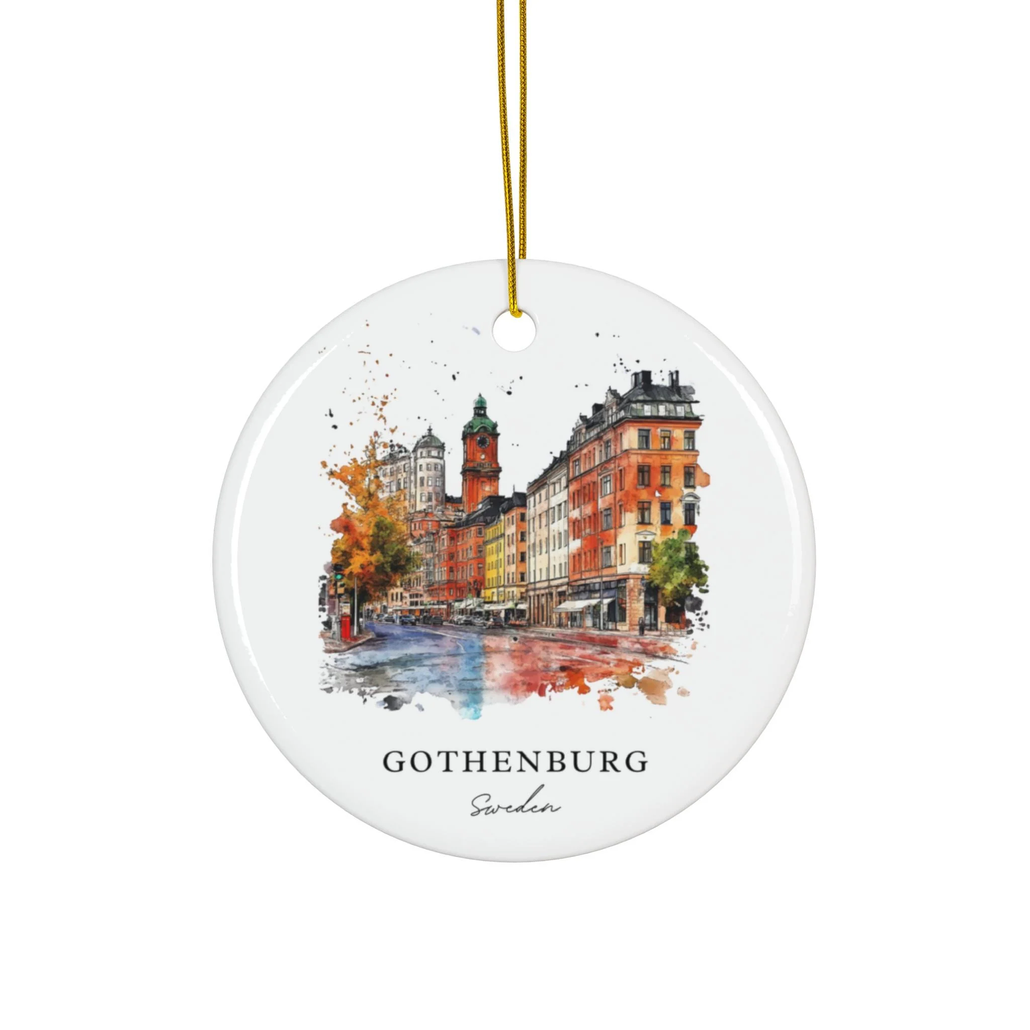 Gothenburg Sweden Ornament: Unique Gothenburg Souvenir, Gothenburg Xmas Decor, and Authentic Sweden Christmas Gift