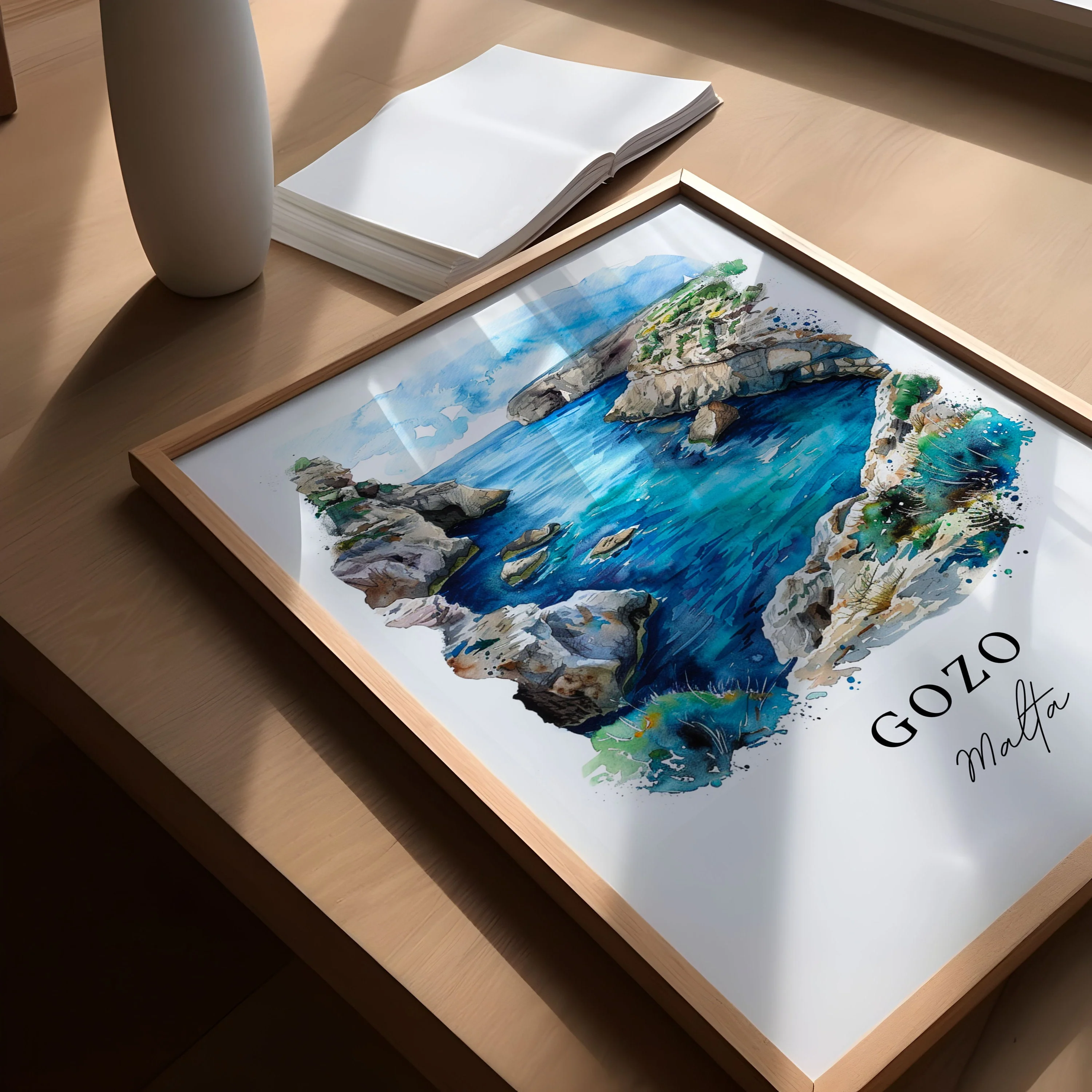 Gozo, Malta – Watercolor Art Print - Image 3