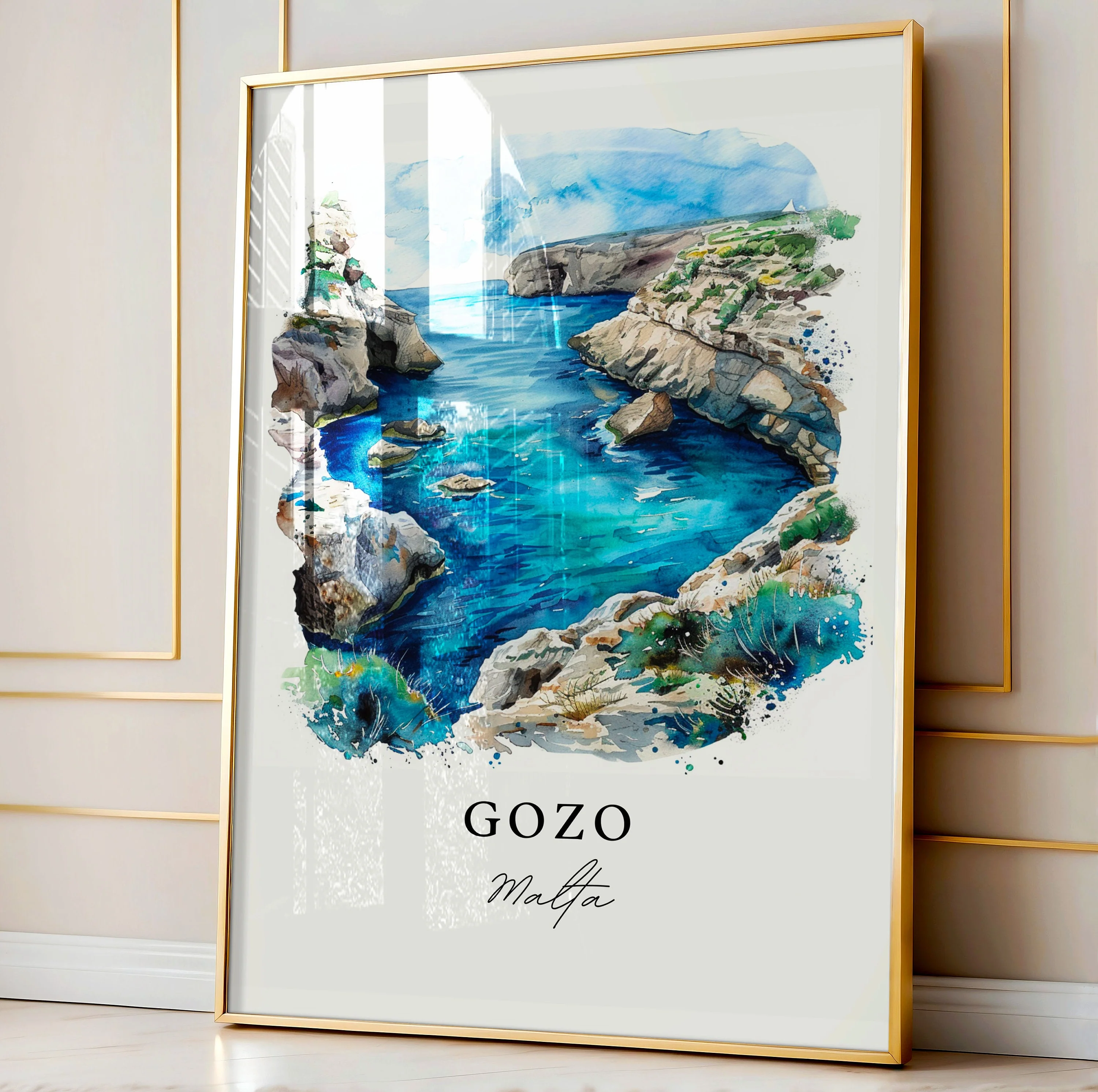 Gozo, Malta – Watercolor Art Print - Image 4