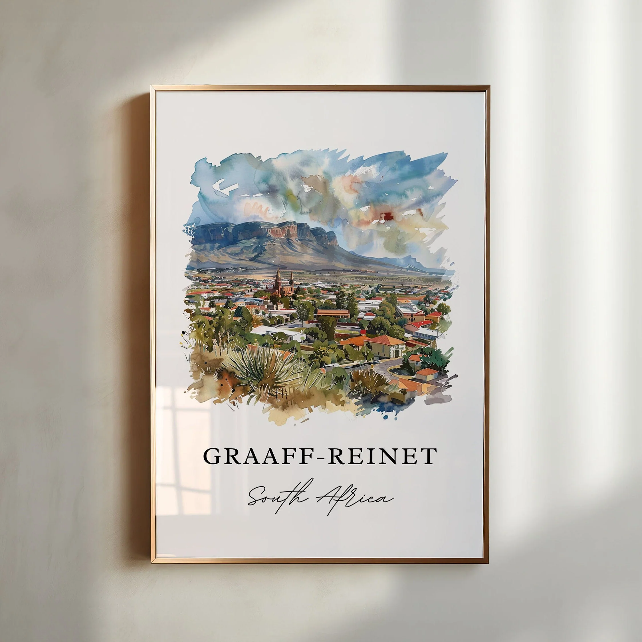 Graaff-Reinet, South Africa – Watercolor Art Print