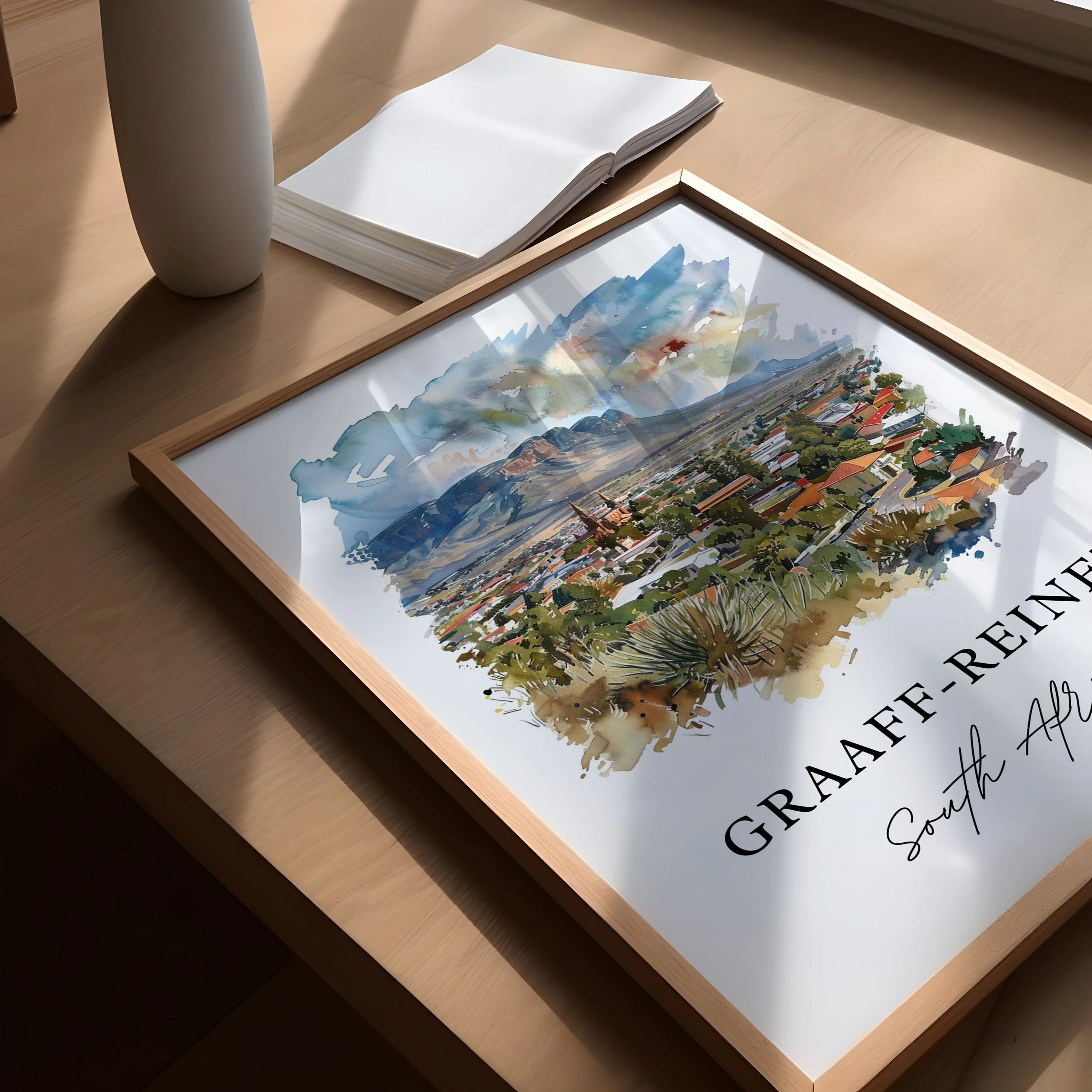 Graaff-Reinet, South Africa – Watercolor Art Print - Image 2