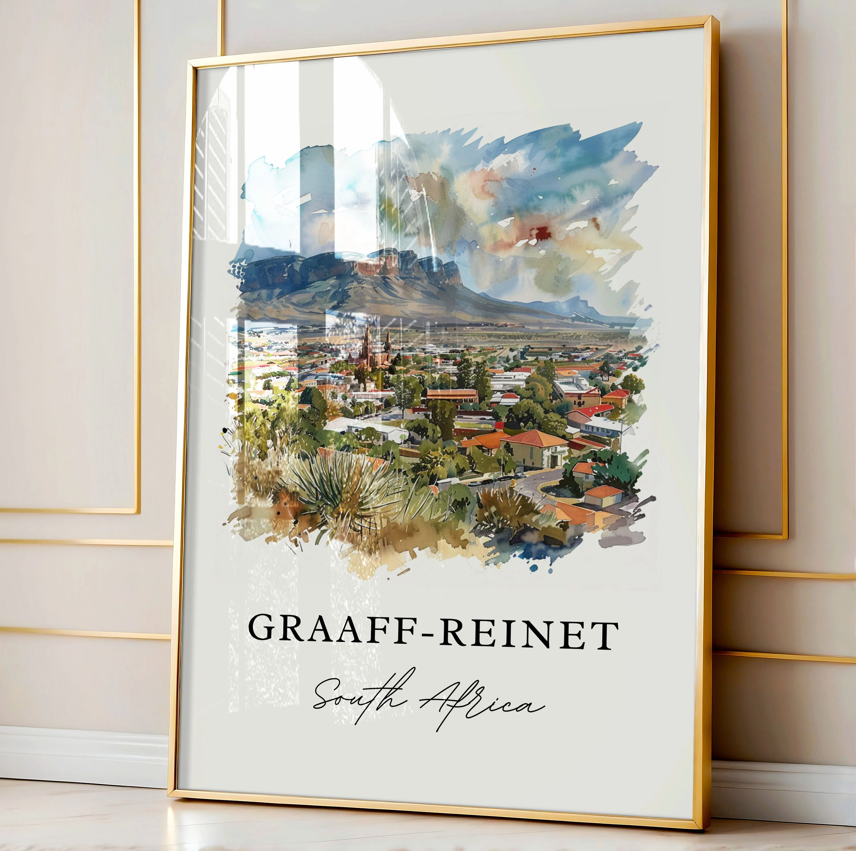Graaff-Reinet, South Africa – Watercolor Art Print - Image 4