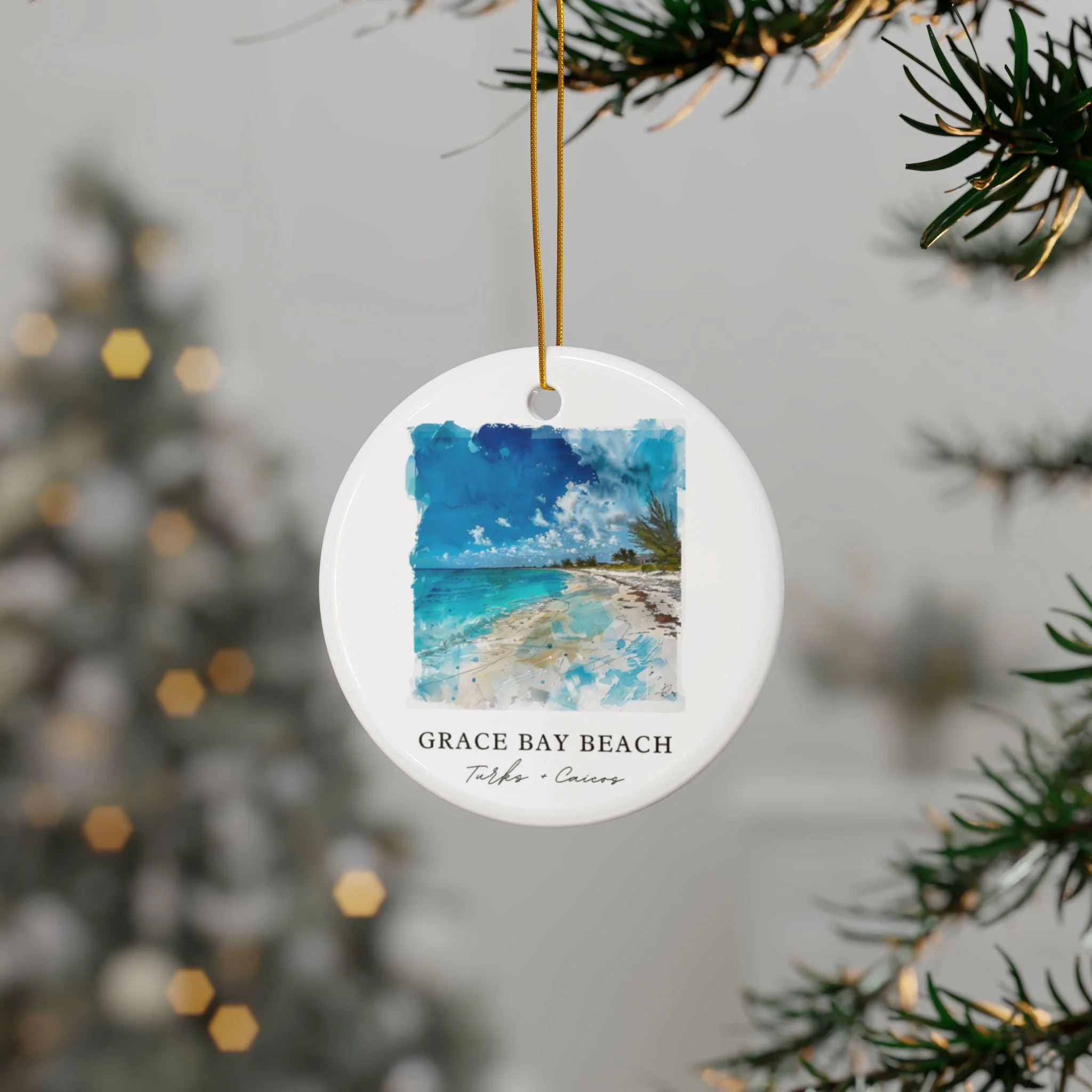 Grace Bay Beach Ornament: Unique Turks and Caicos Souvenir, Turks & Caicos Xmas Decor, and Authentic Grace Bay Gift - Image 3