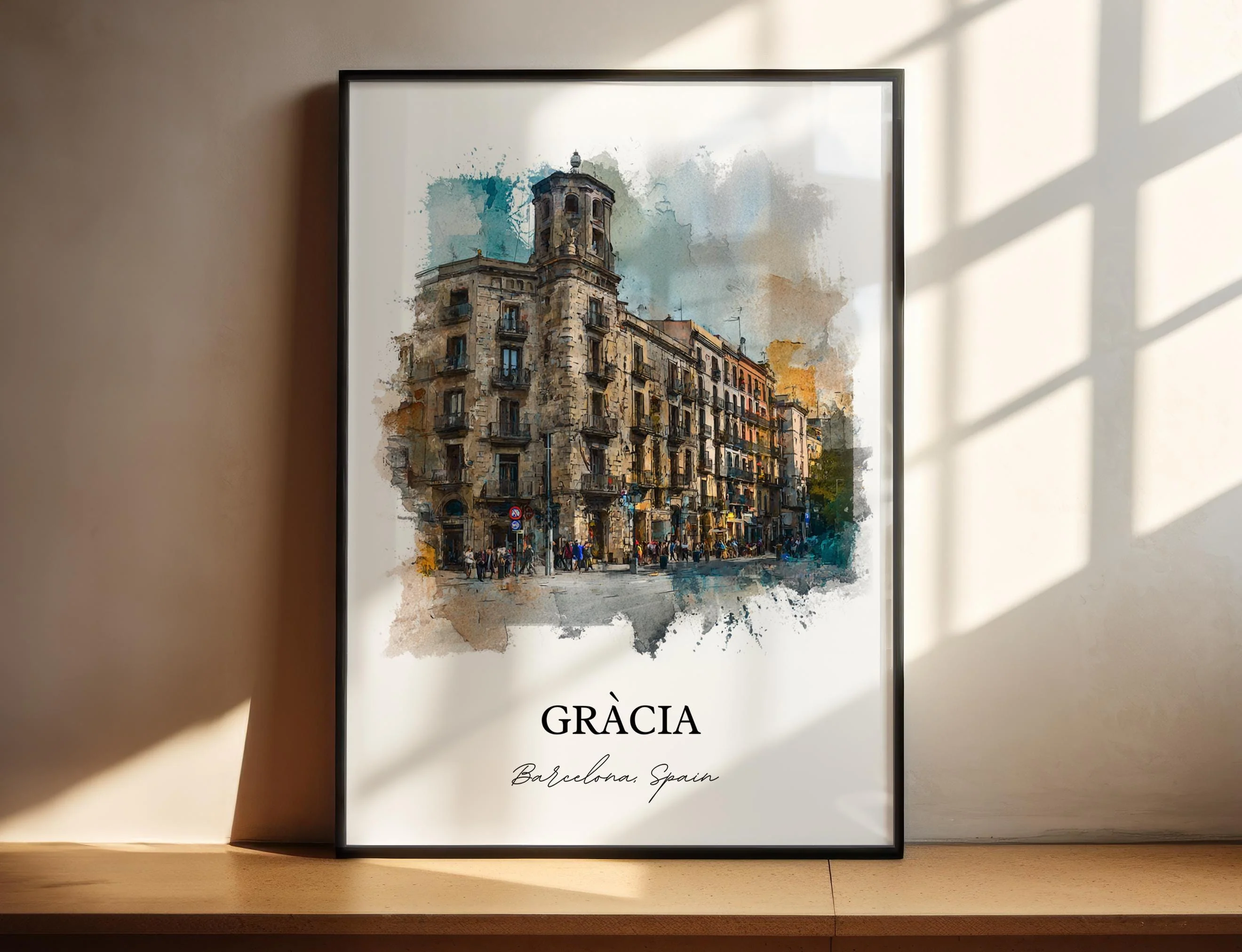 Gràcia, Spain – Watercolor Art Print