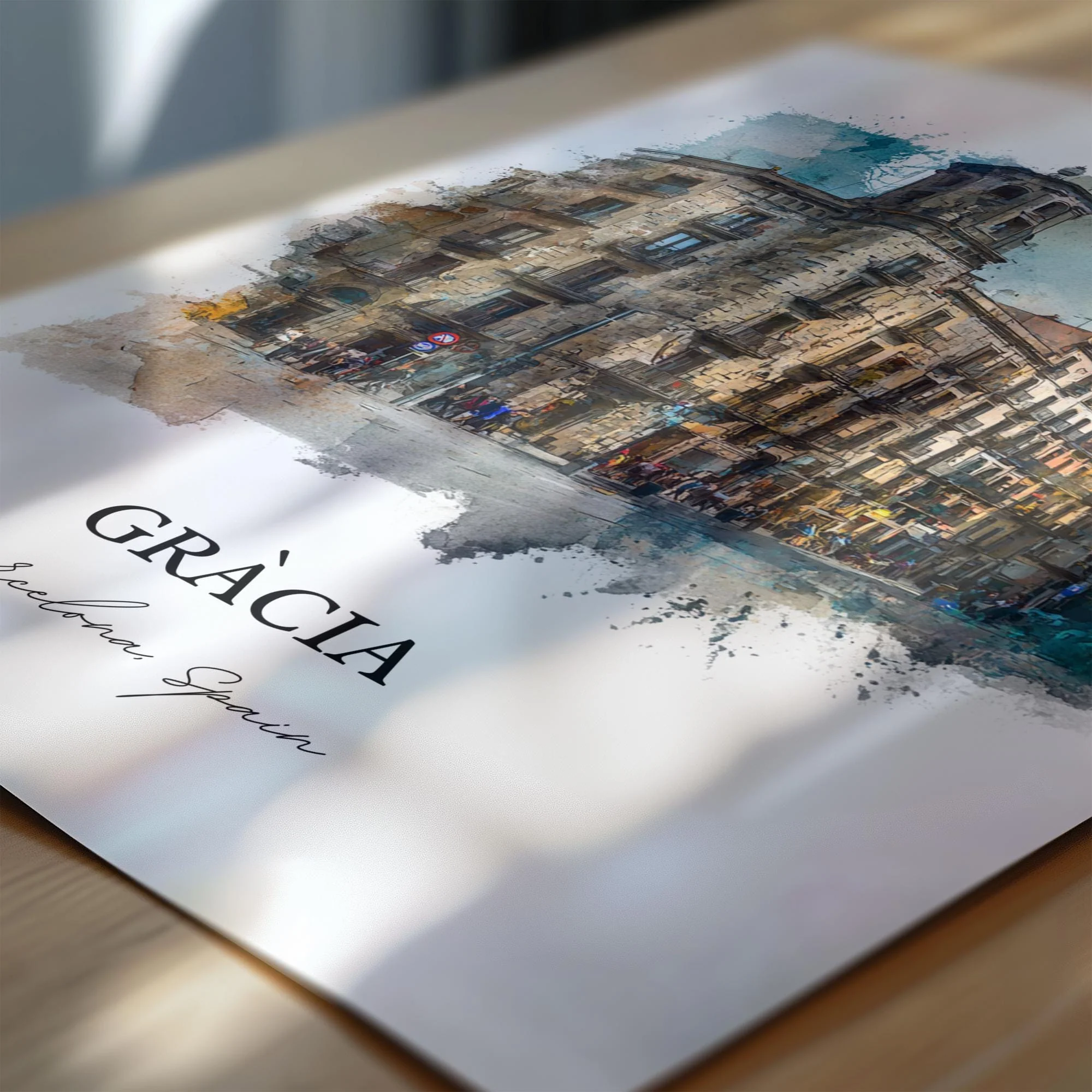 Gràcia, Spain – Watercolor Art Print - Image 7