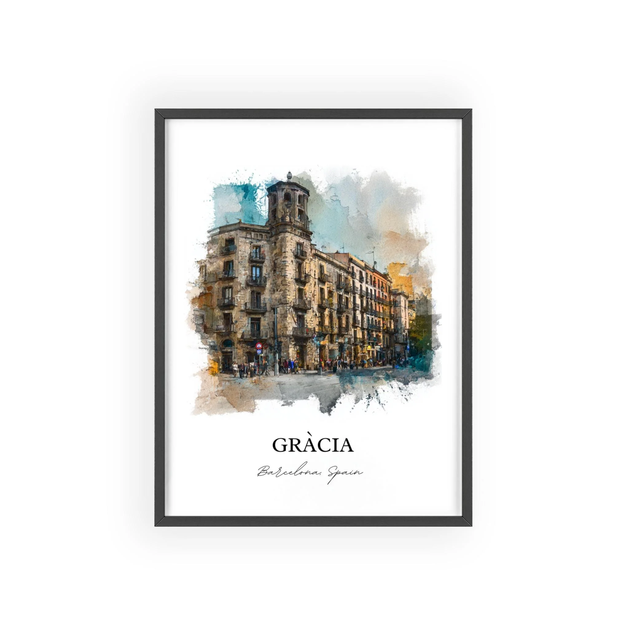 Gràcia, Spain – Watercolor Art Print - Image 9