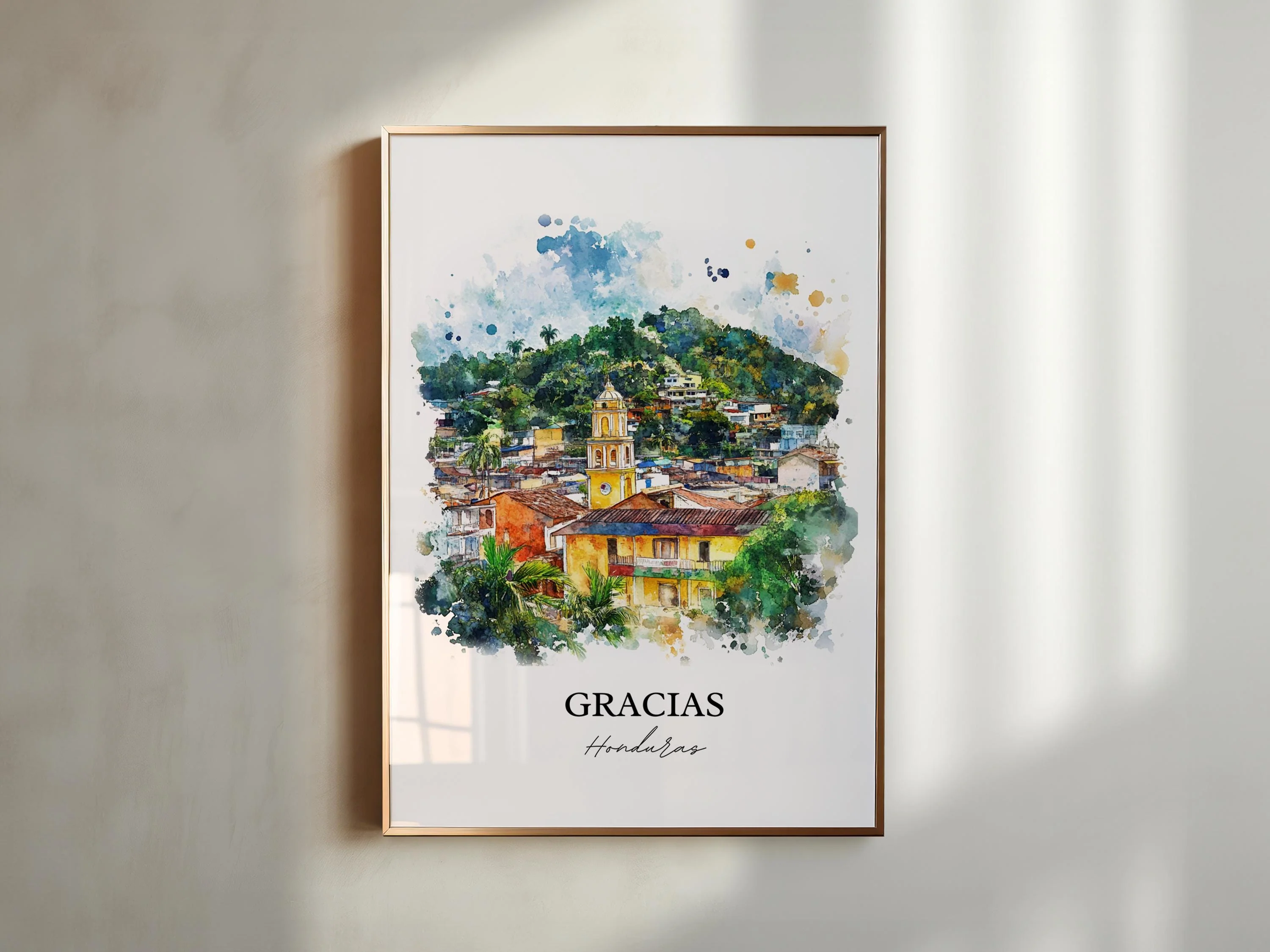 Gracias, Honduras – Watercolor Art Print - Image 3