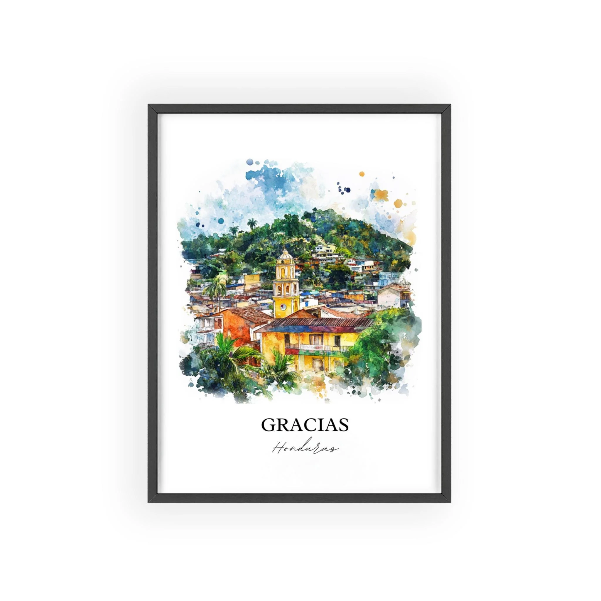 Gracias, Honduras – Watercolor Art Print - Image 7