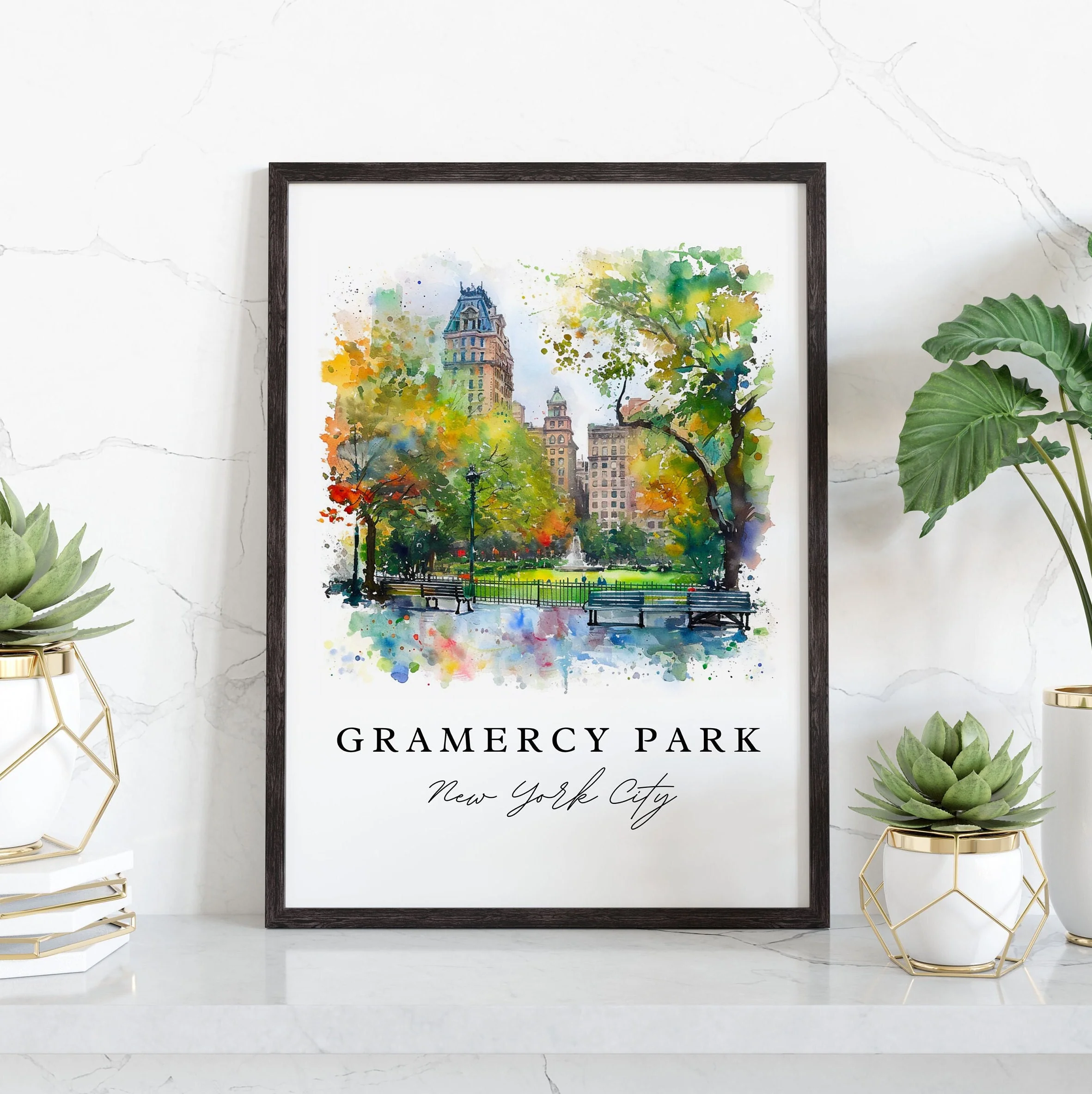 Gramercy Park, NYC, New York – Watercolor Art Print - Image 5