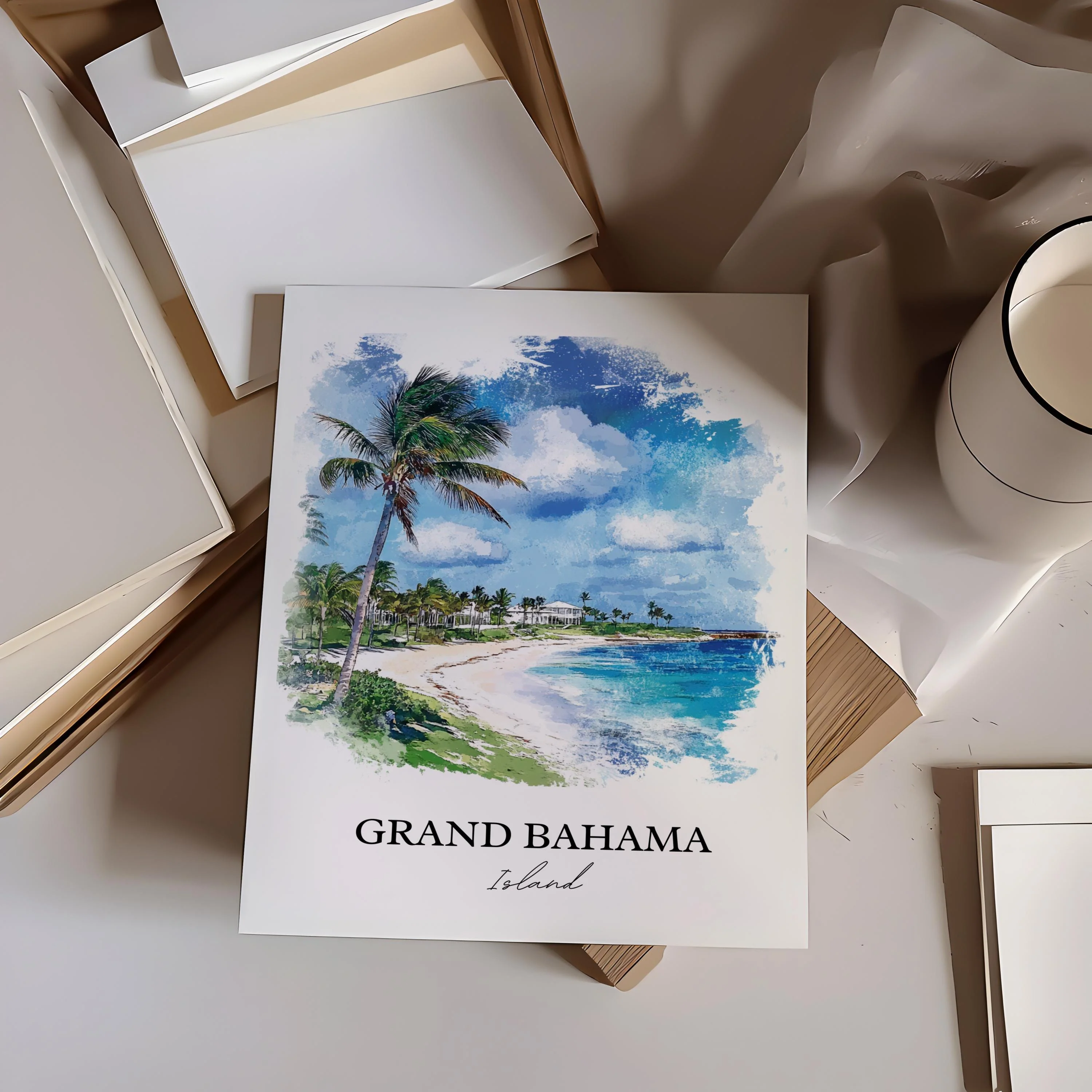 Grand Bahama Island, Bahamas – Watercolor Art Print - Image 6