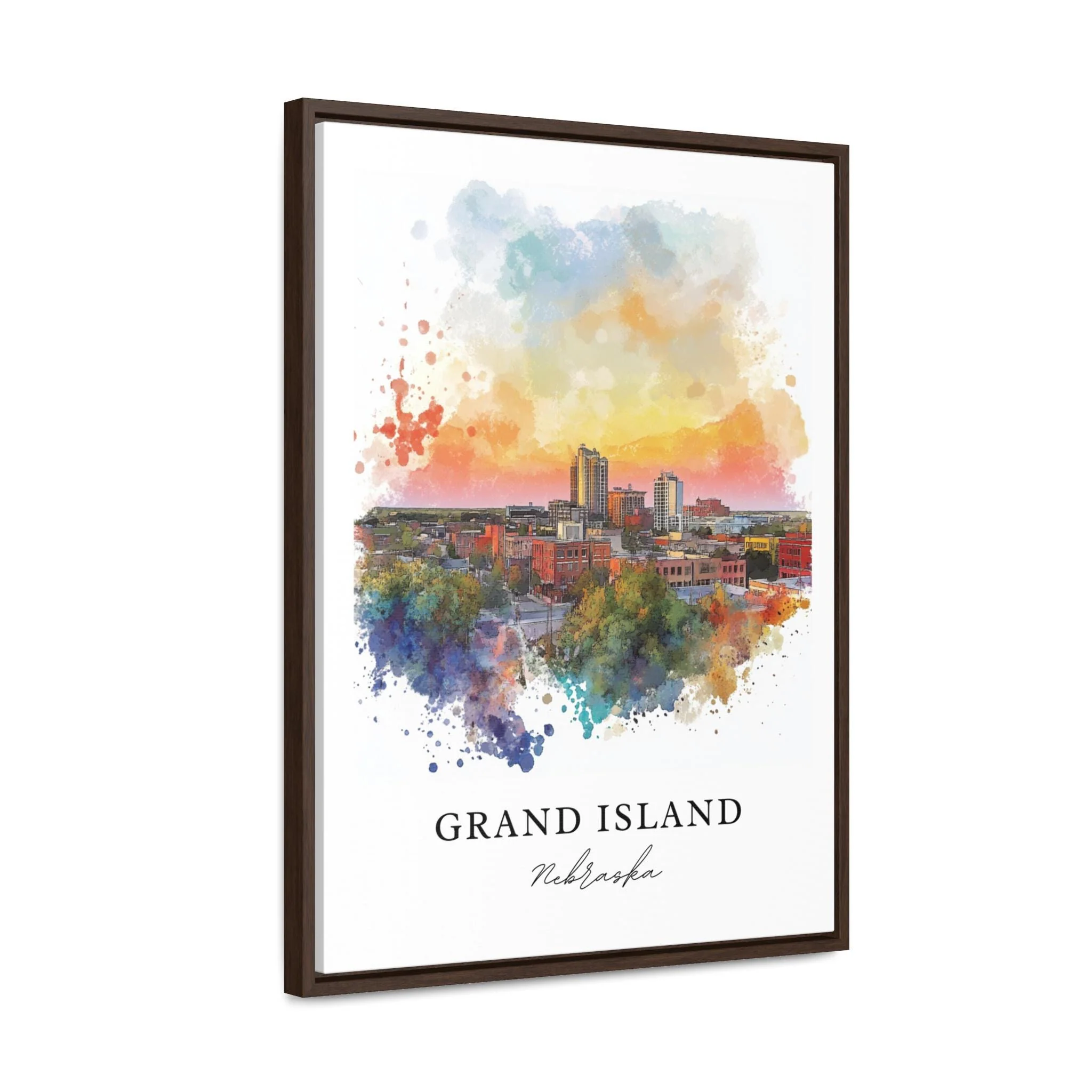 Grand Island, NE, USA – Watercolor Art Print - Image 2