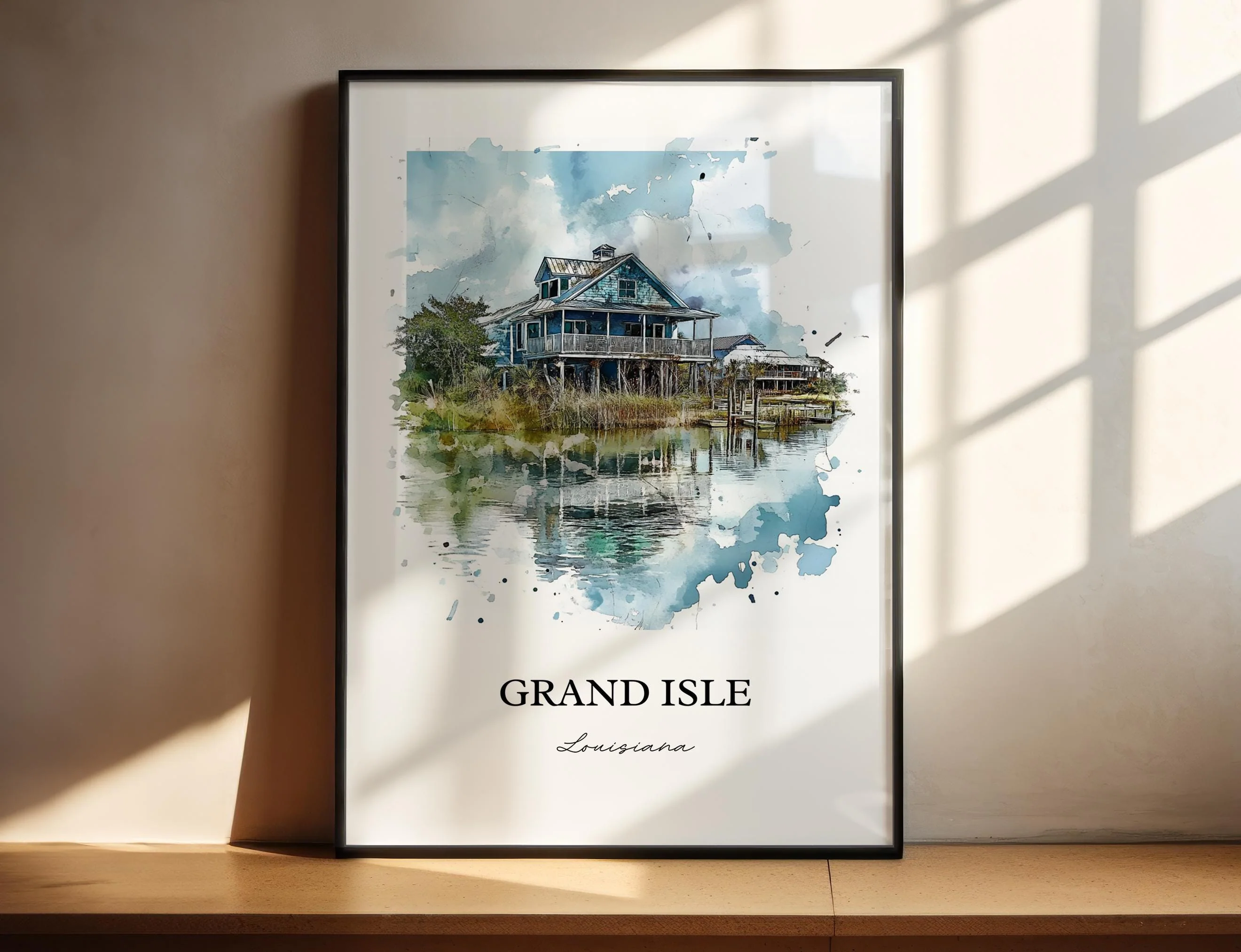 Grand Isle, Louisiana, Louisiana – Watercolor Art Print - Image 3