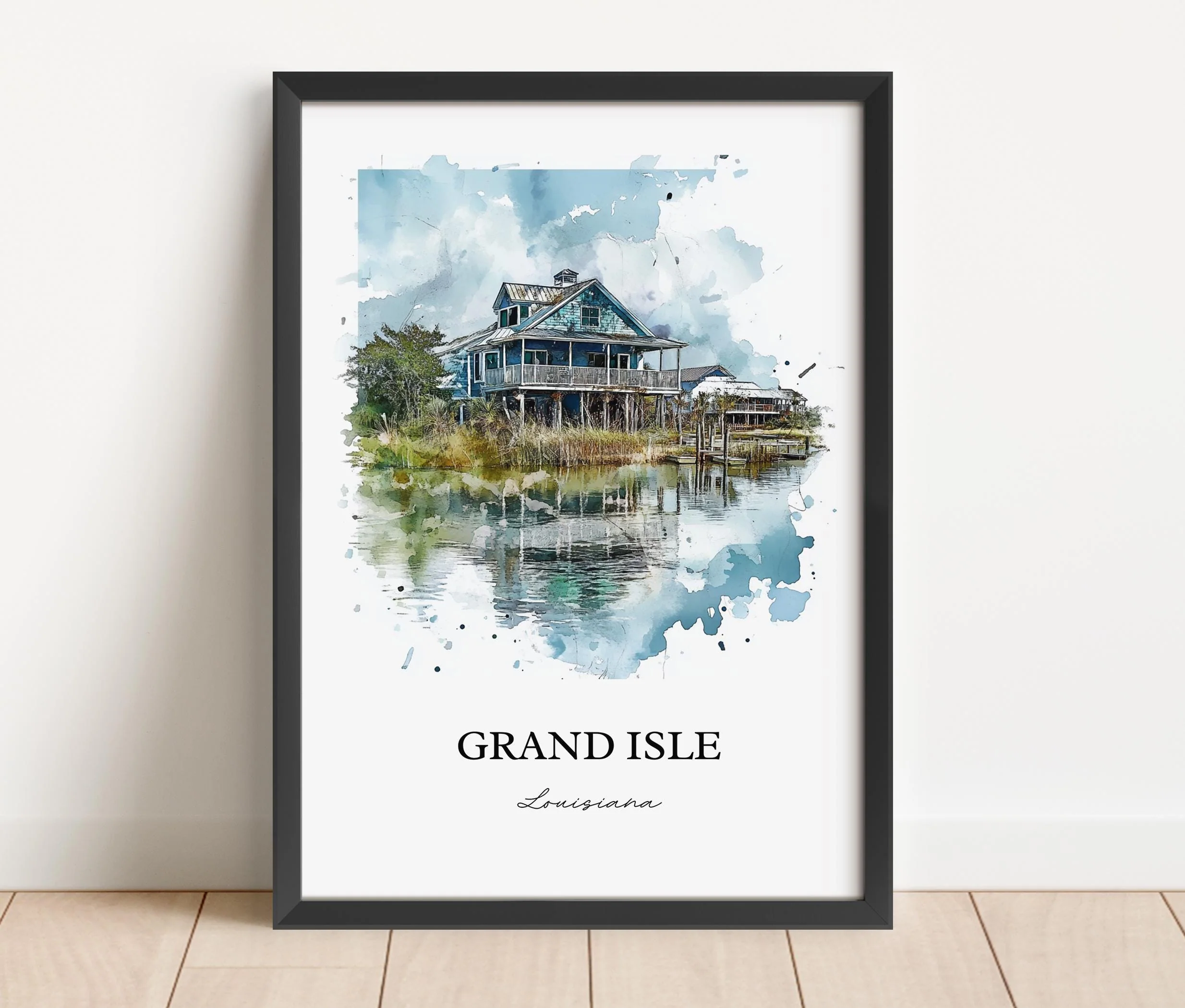 Grand Isle, Louisiana, Louisiana – Watercolor Art Print - Image 4