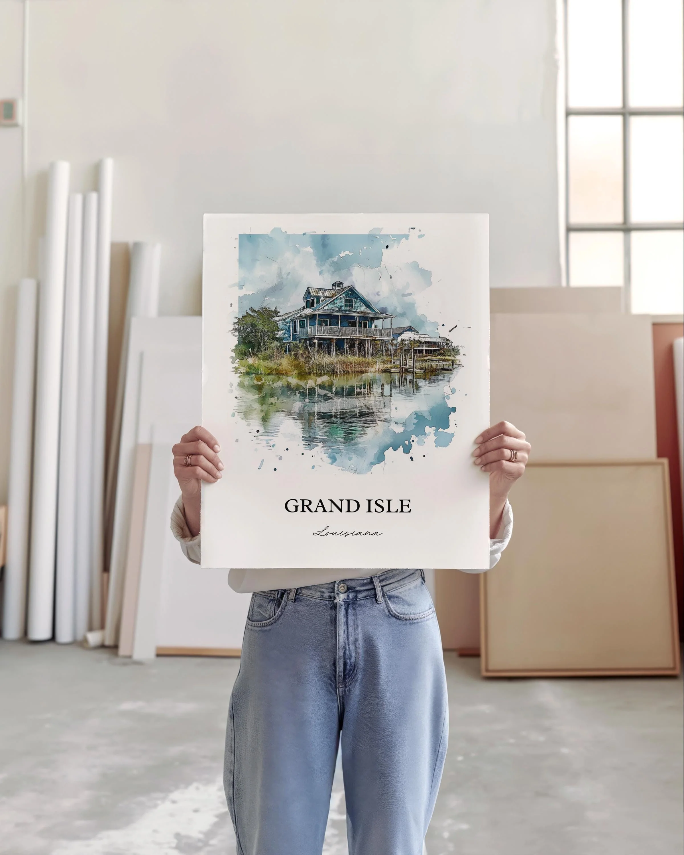 Grand Isle, Louisiana, Louisiana – Watercolor Art Print - Image 5