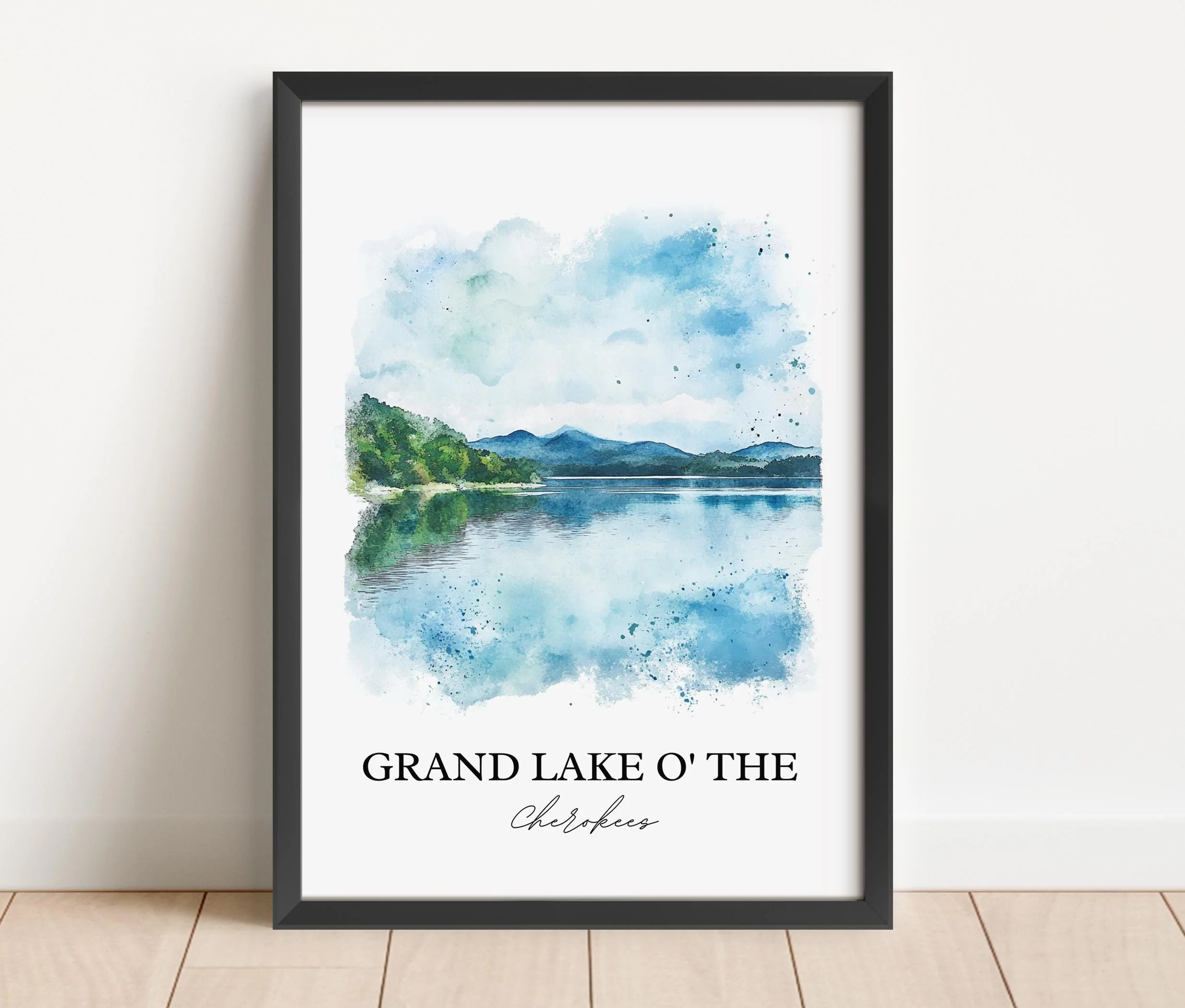 Grand Lake O' The Cherokees, USA – Watercolor Art Print