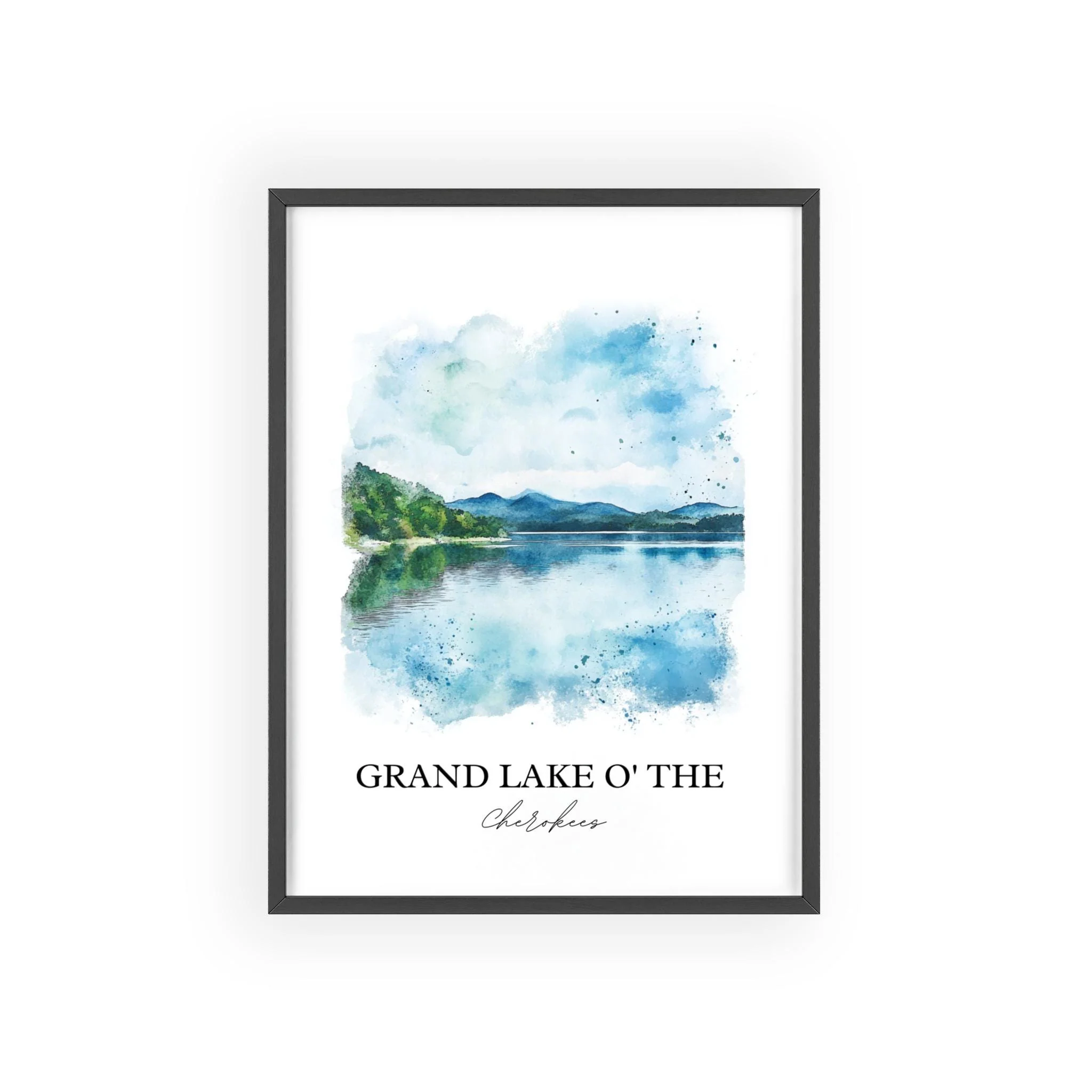 Grand Lake O' The Cherokees, USA – Watercolor Art Print - Image 6