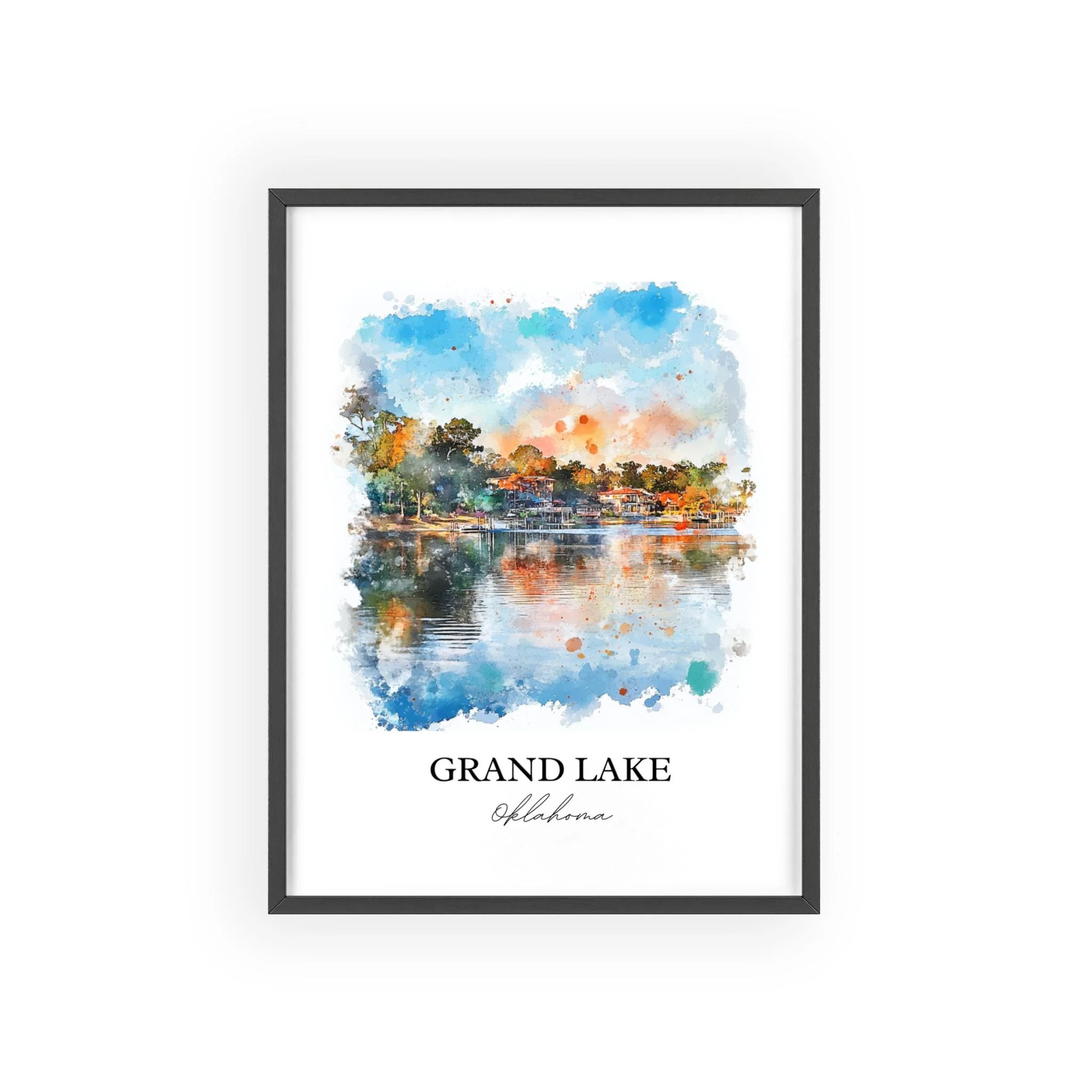 Grand Lake, Oklahoma, USA – Watercolor Art Print - Image 7