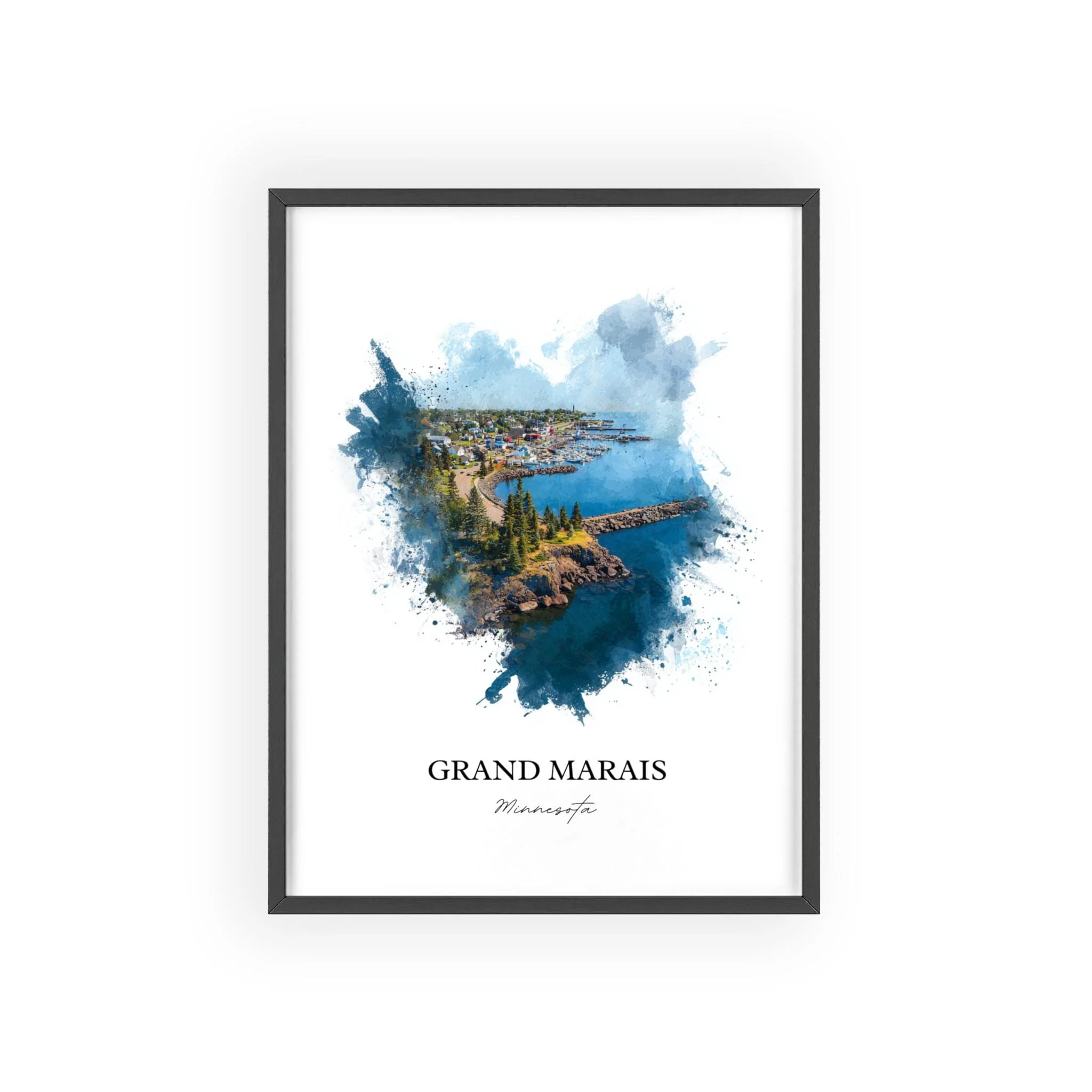 Grand Marais, Minnesota – Watercolor Art Print - Image 10