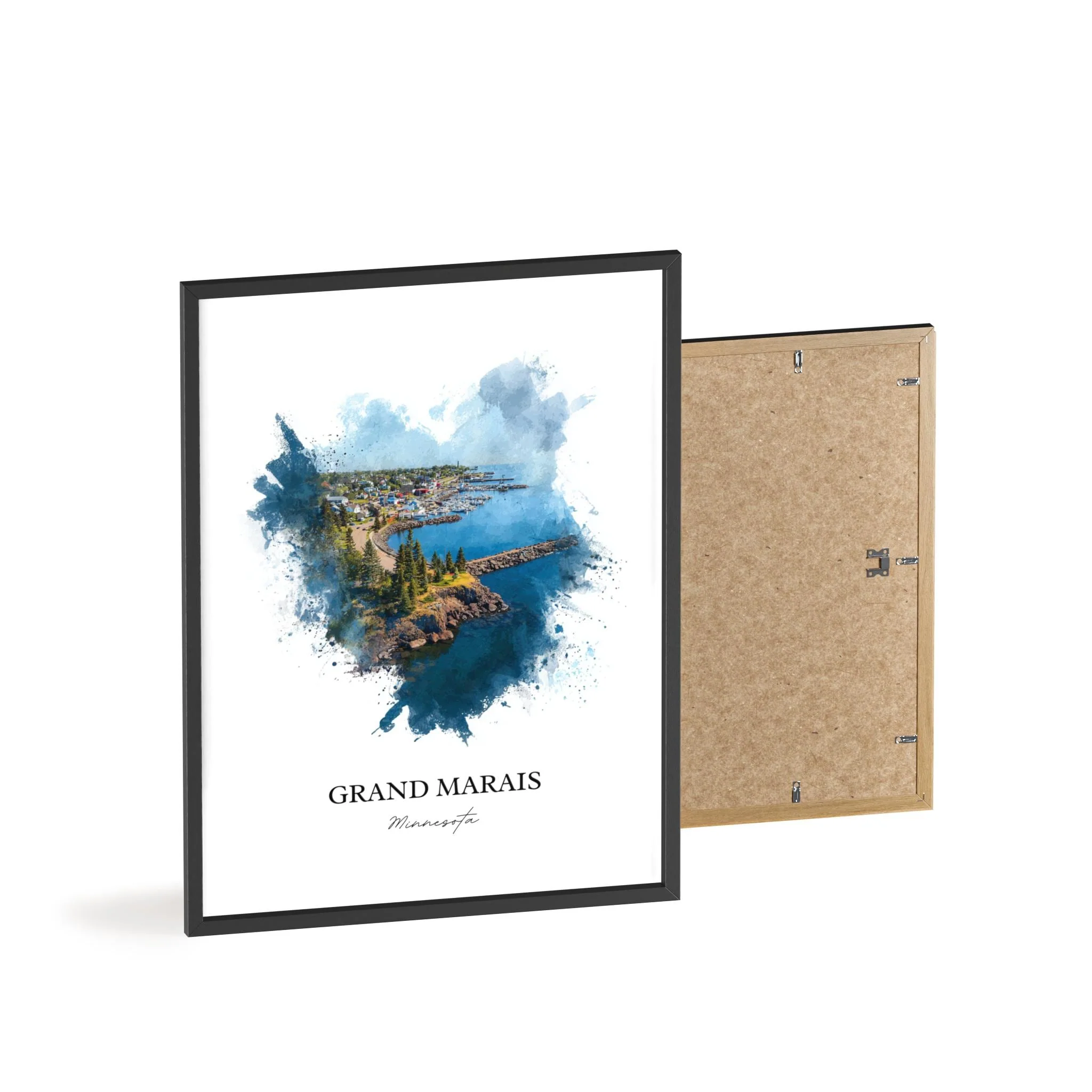 Grand Marais, Minnesota – Watercolor Art Print - Image 11