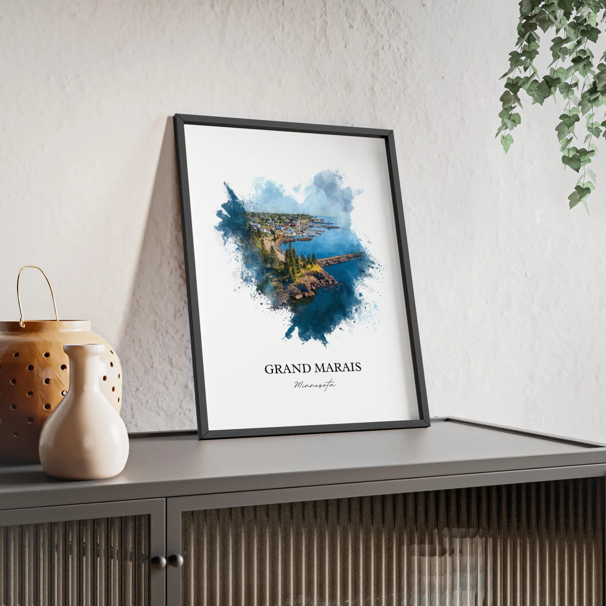 Grand Marais, Minnesota – Watercolor Art Print - Image 3