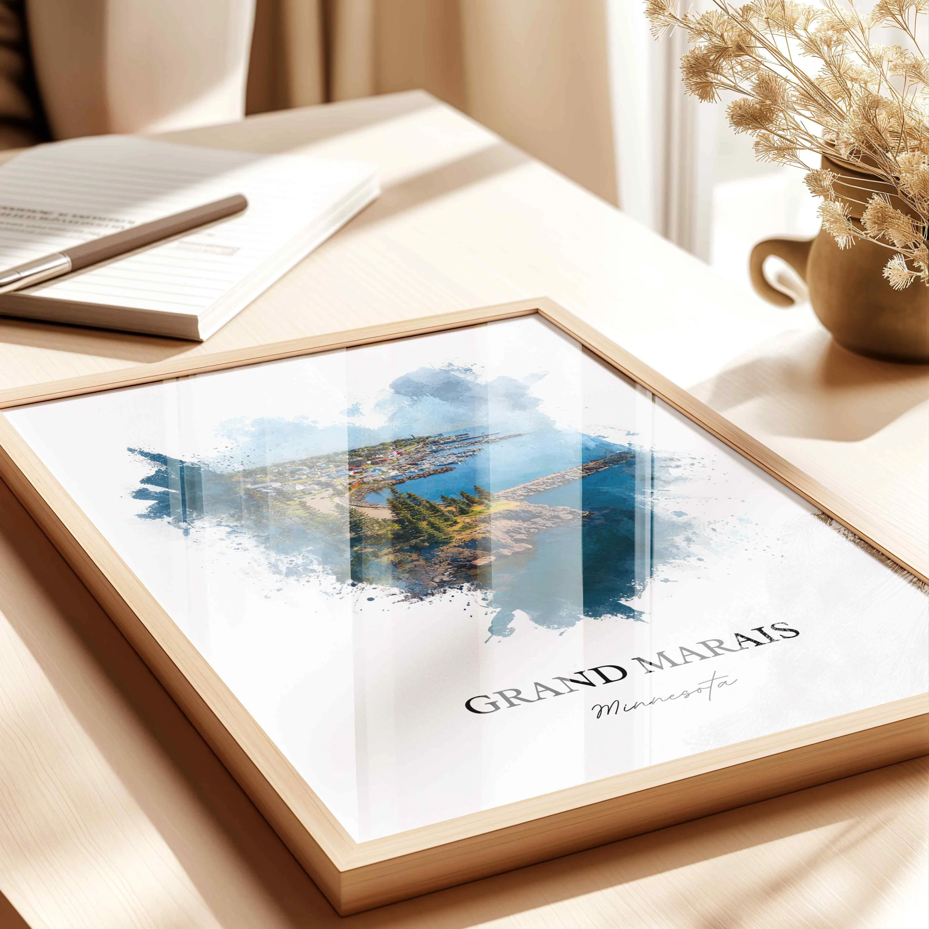 Grand Marais, Minnesota – Watercolor Art Print - Image 4