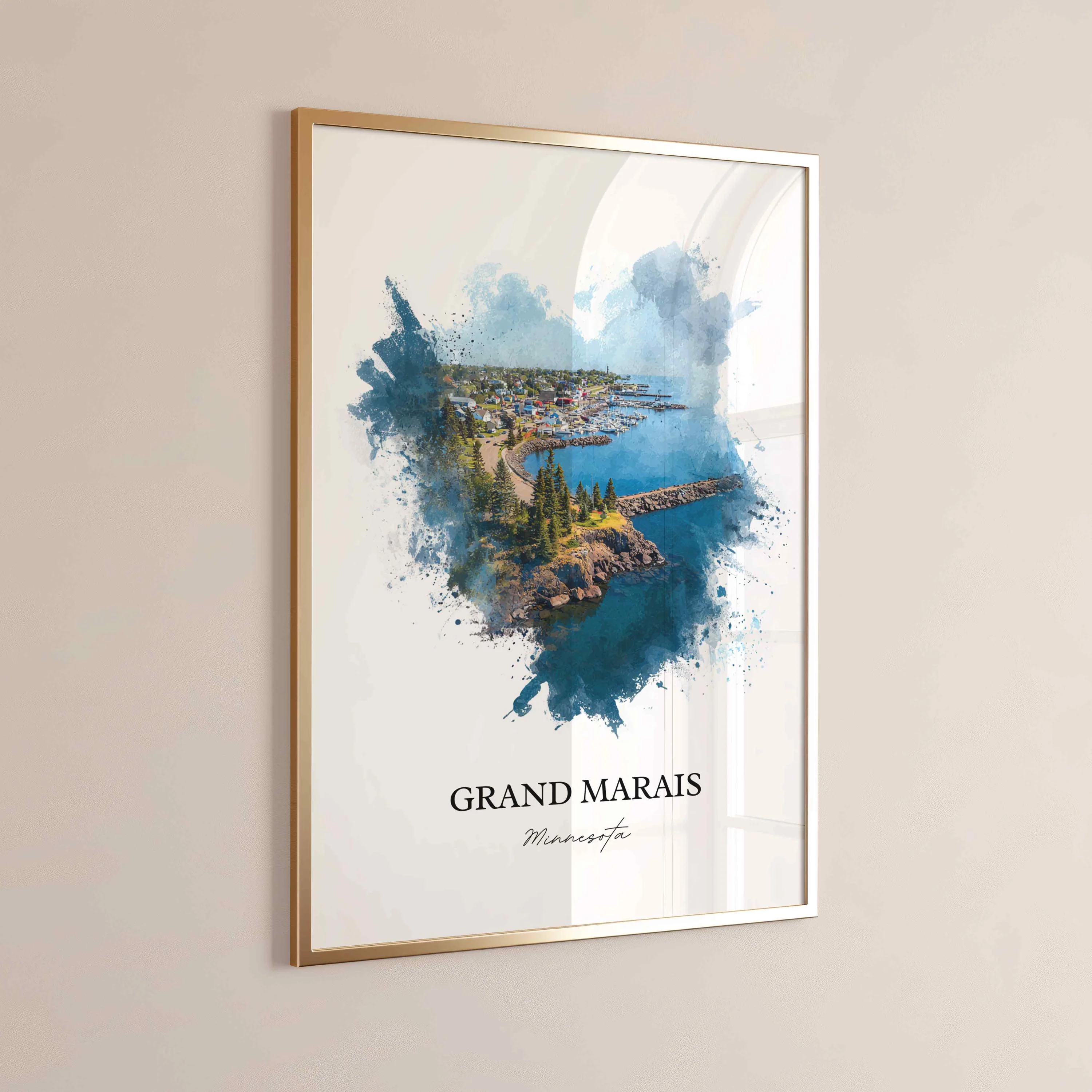 Grand Marais, Minnesota – Watercolor Art Print - Image 5