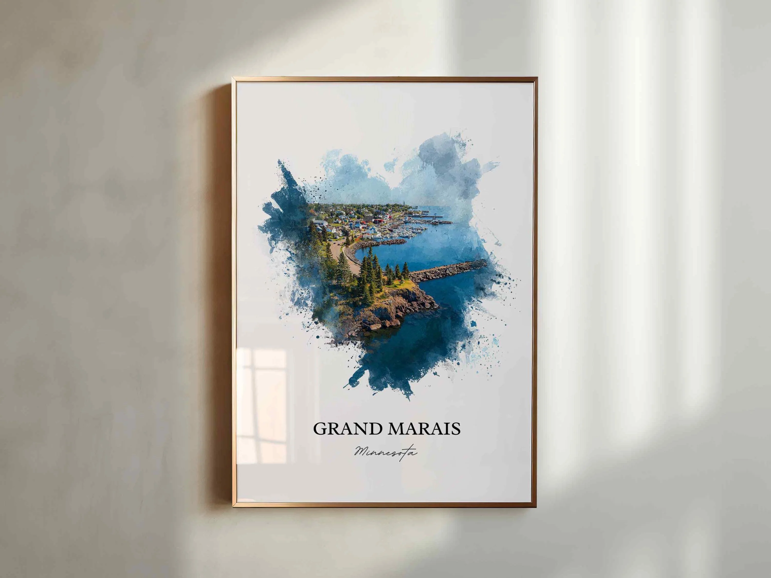 Grand Marais, Minnesota – Watercolor Art Print - Image 6