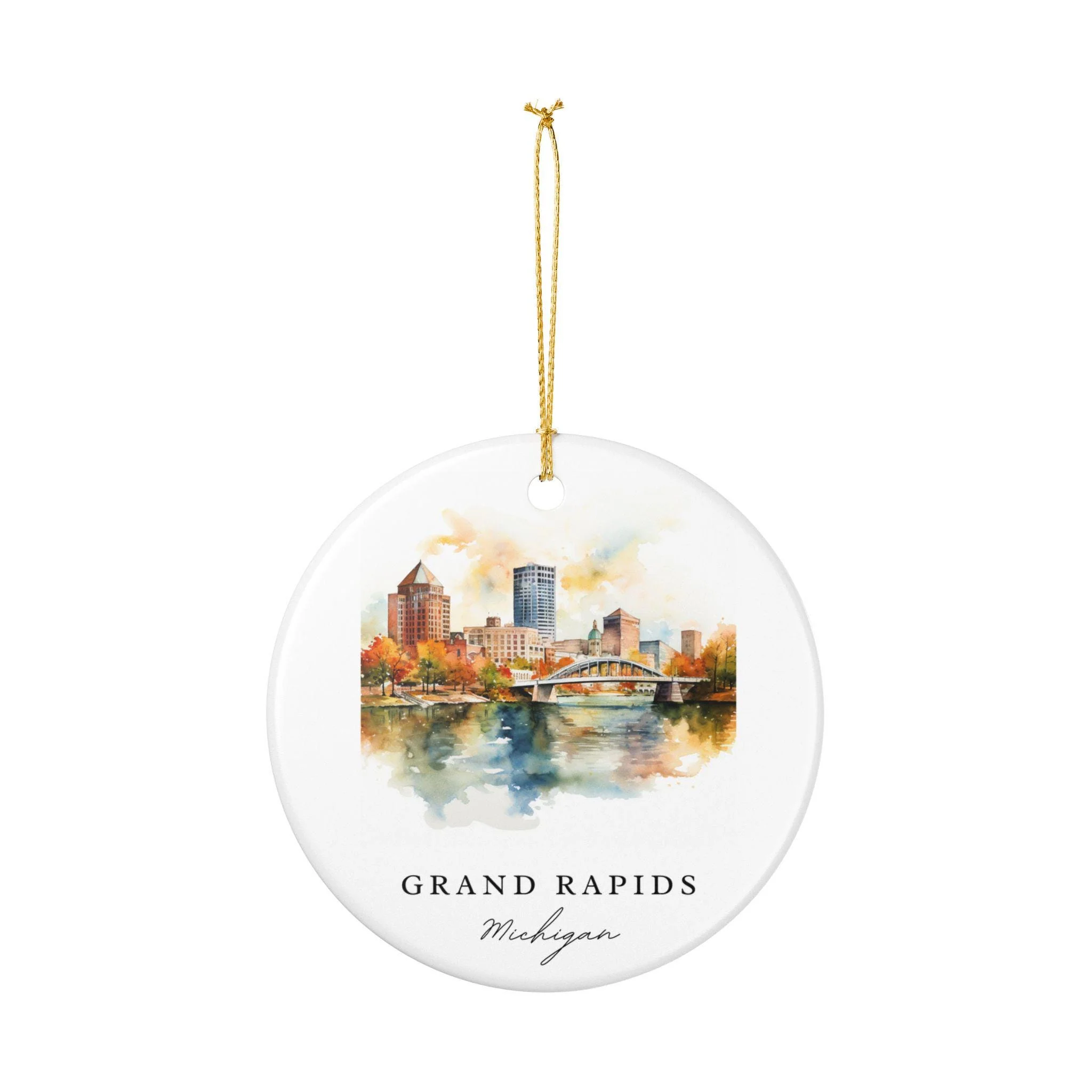Grand Rapids MI Ornament: Unique Grand Rapids Souvenir, Grand Rapids Xmas Decor, and Authentic Grand Rapids Michigan Gift - Image 2
