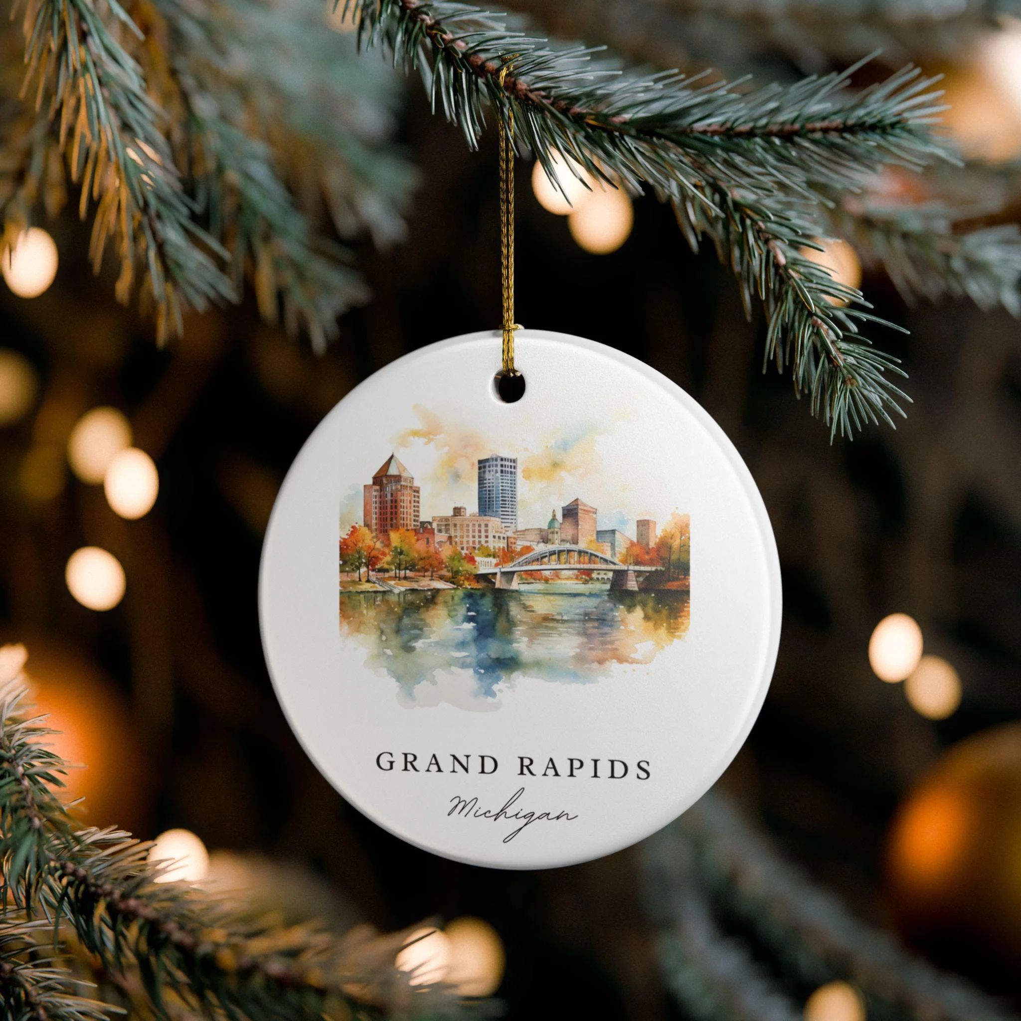 Grand Rapids MI Ornament: Unique Grand Rapids Souvenir, Grand Rapids Xmas Decor, and Authentic Grand Rapids Michigan Gift - Image 4