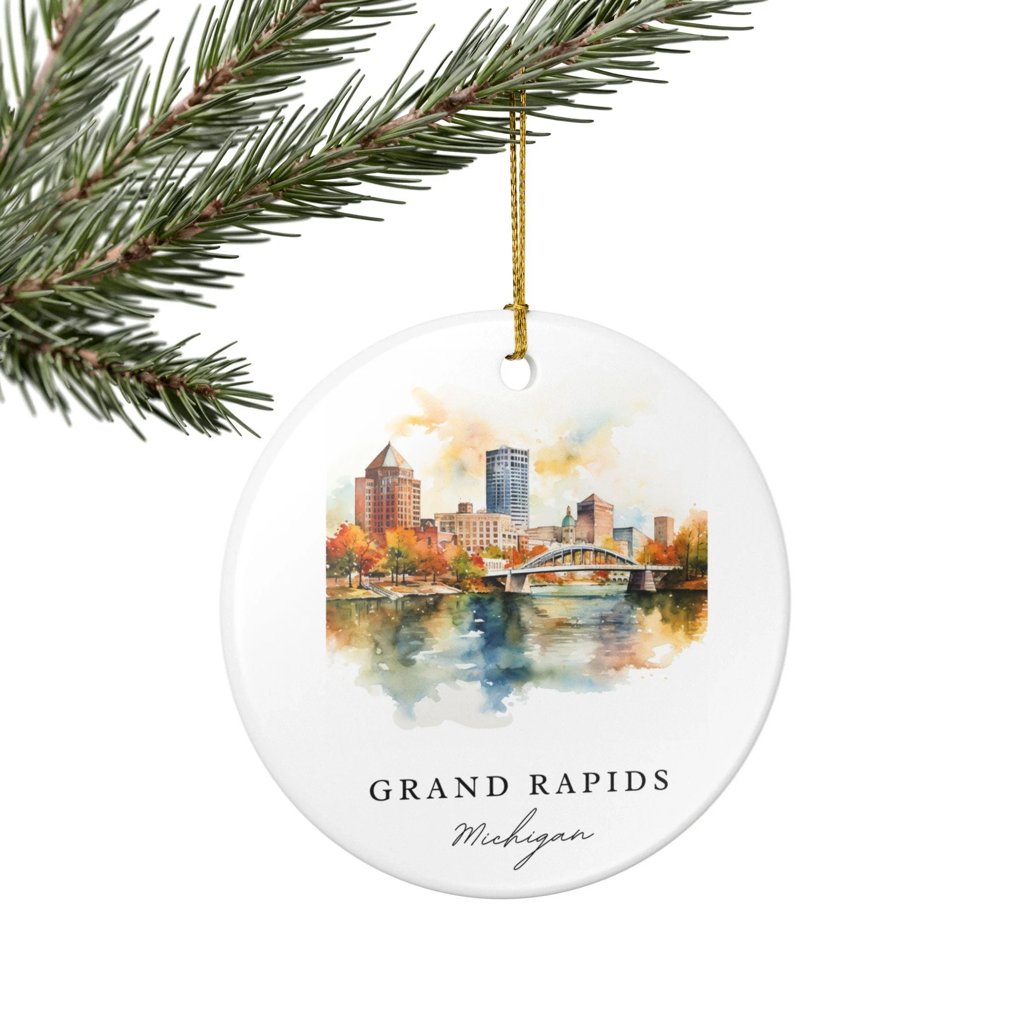 Grand Rapids MI Ornament: Unique Grand Rapids Souvenir, Grand Rapids Xmas Decor, and Authentic Grand Rapids Michigan Gift - Image 5