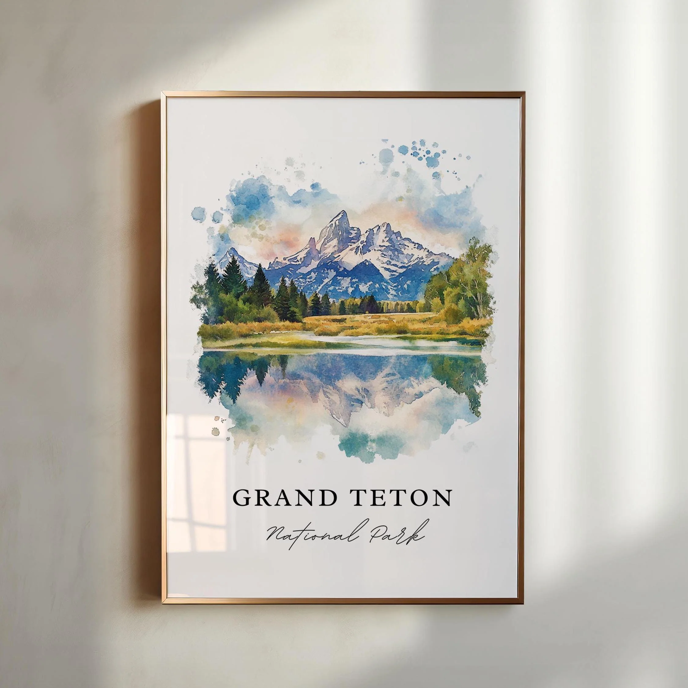 Grand Tetons, Wyoming – Watercolor Art Print