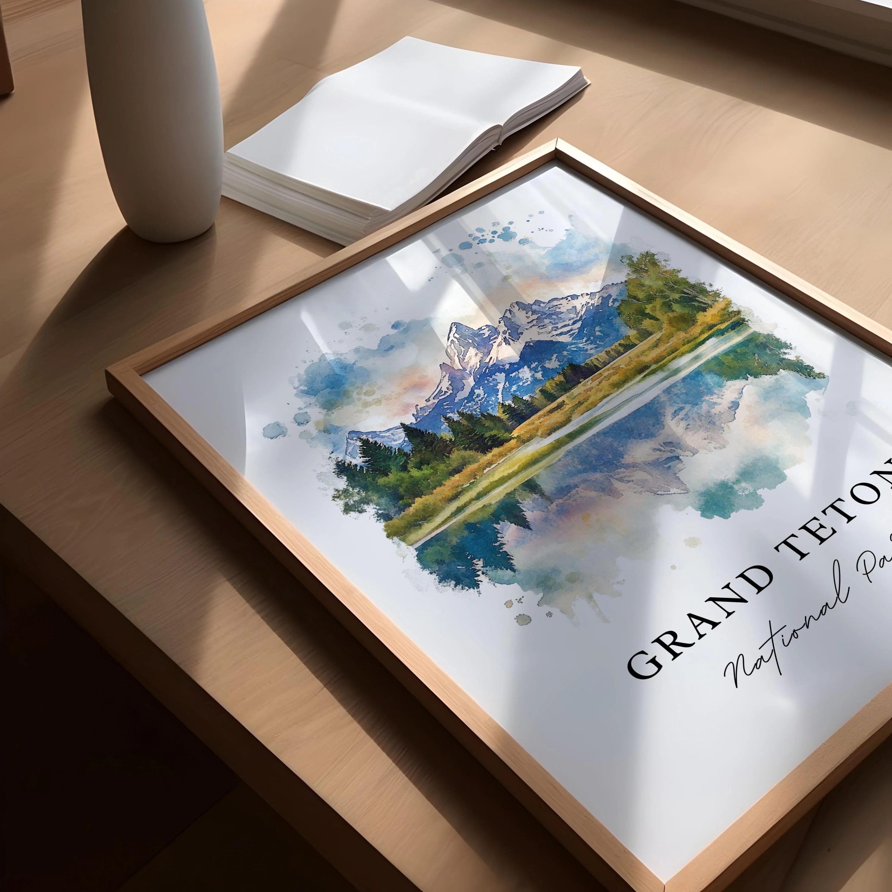 Grand Tetons, Wyoming – Watercolor Art Print - Image 3