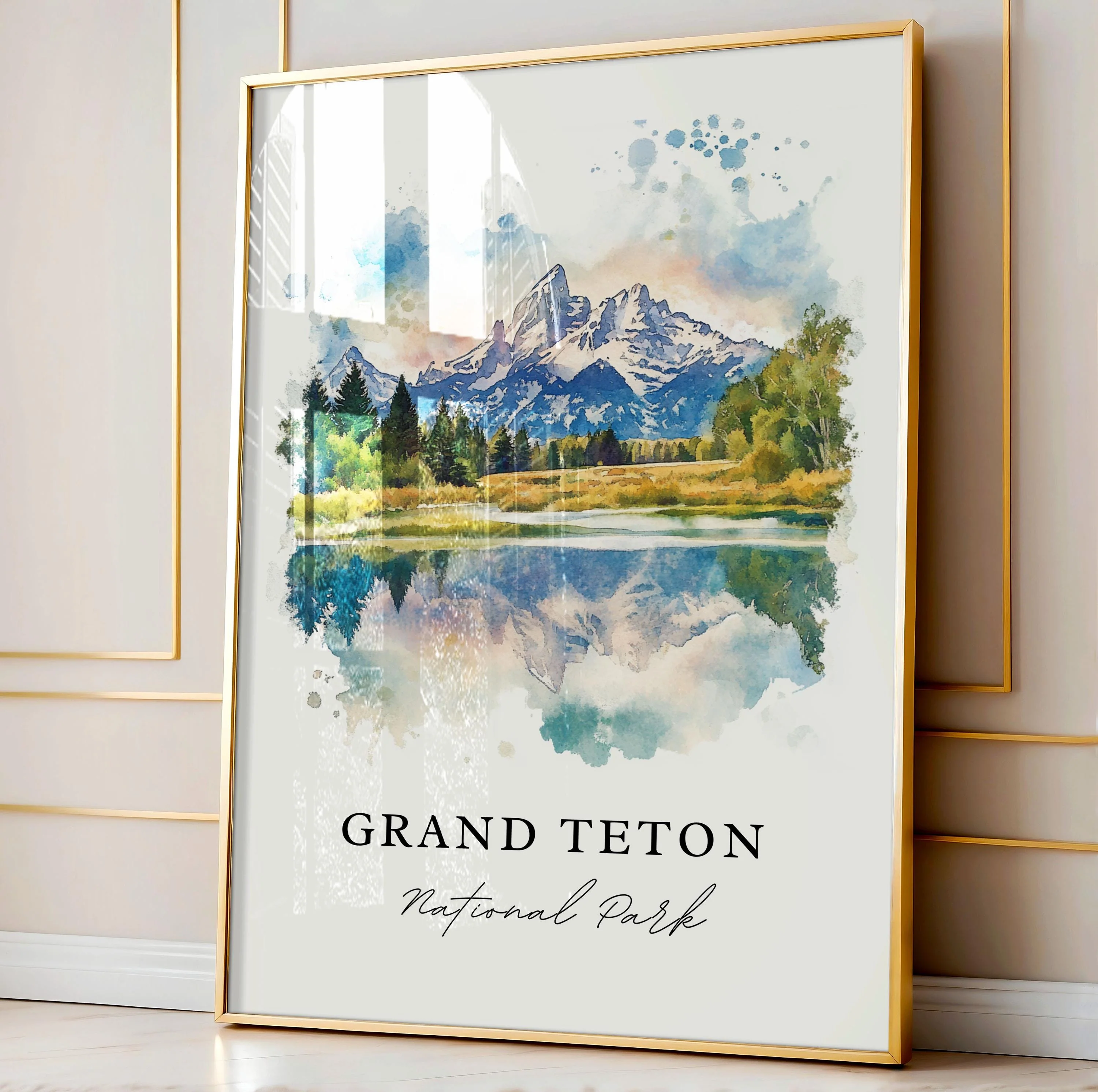 Grand Tetons, Wyoming – Watercolor Art Print - Image 4