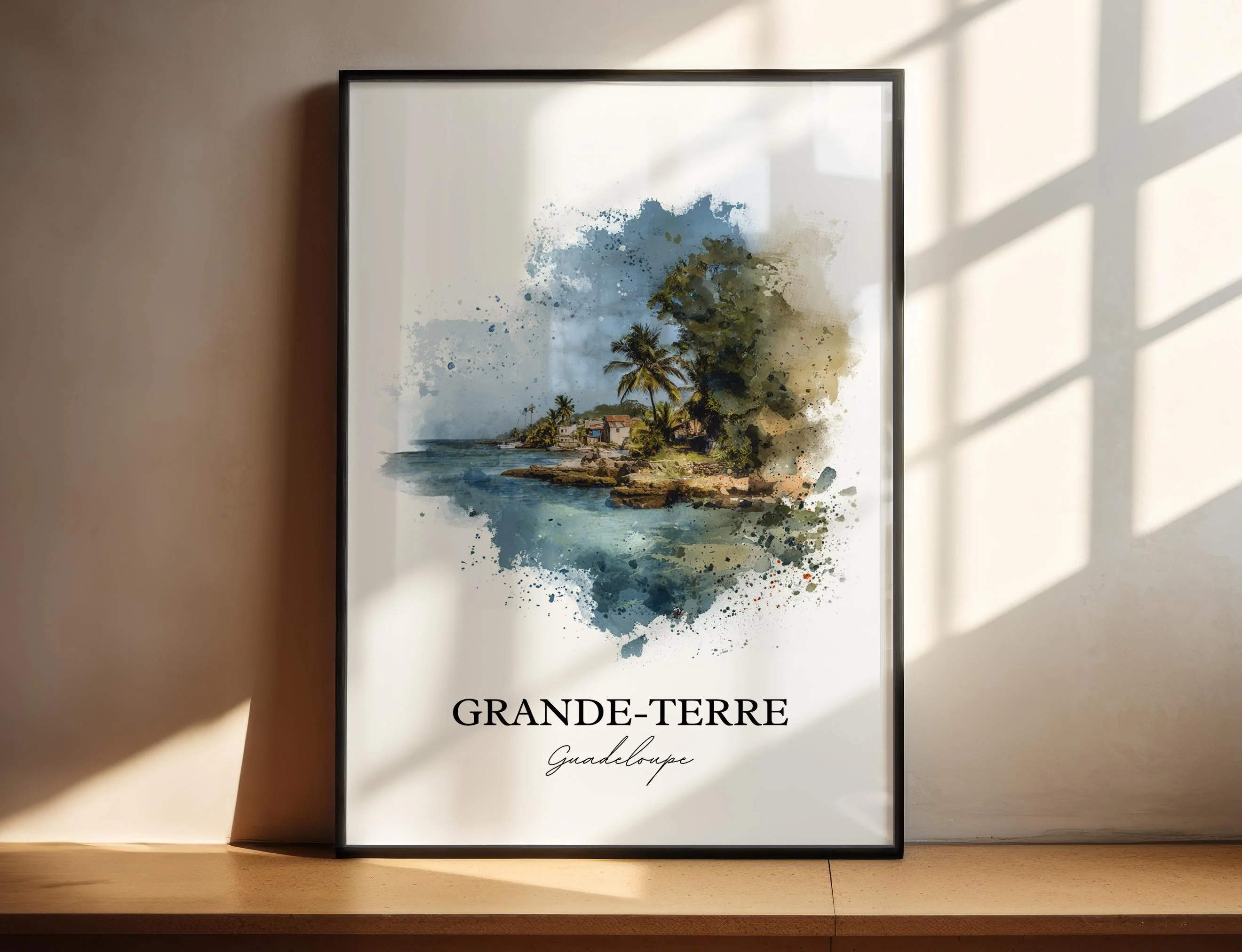 Grande-Terre, Guadeloupe – Watercolor Art Print