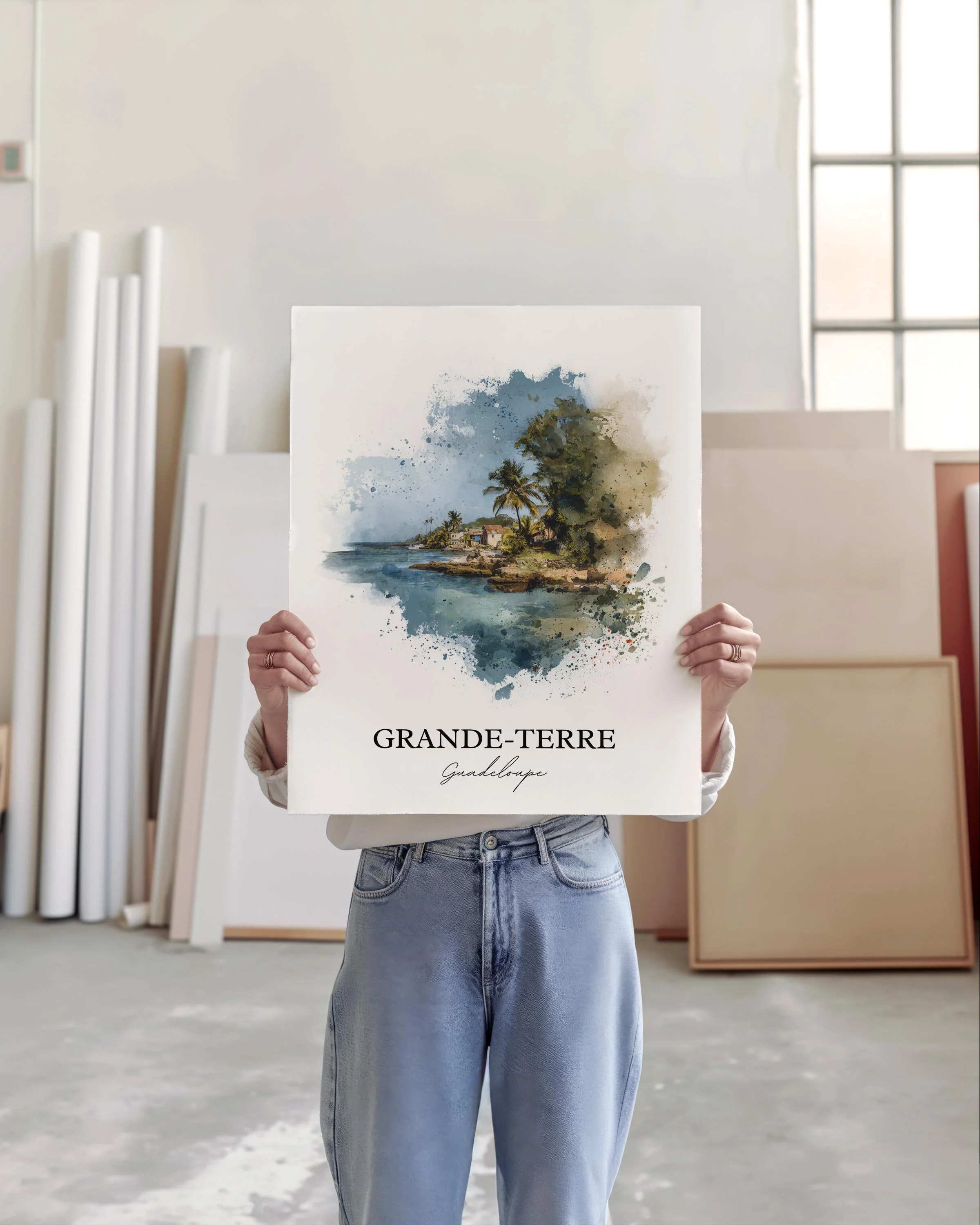 Grande-Terre, Guadeloupe – Watercolor Art Print - Image 4