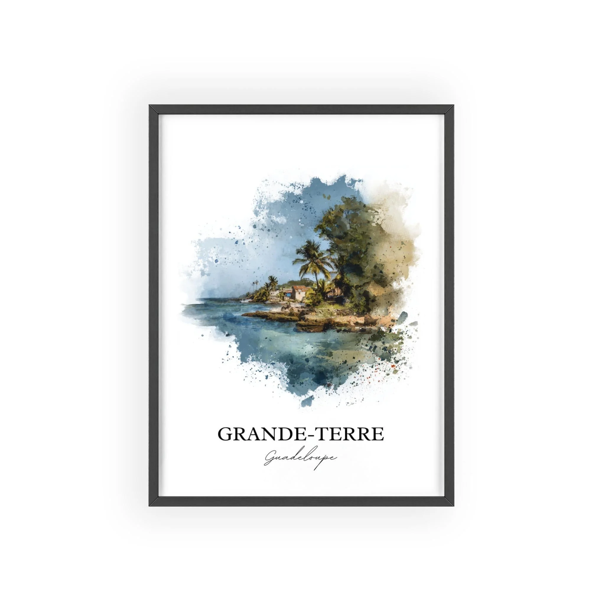 Grande-Terre, Guadeloupe – Watercolor Art Print - Image 7