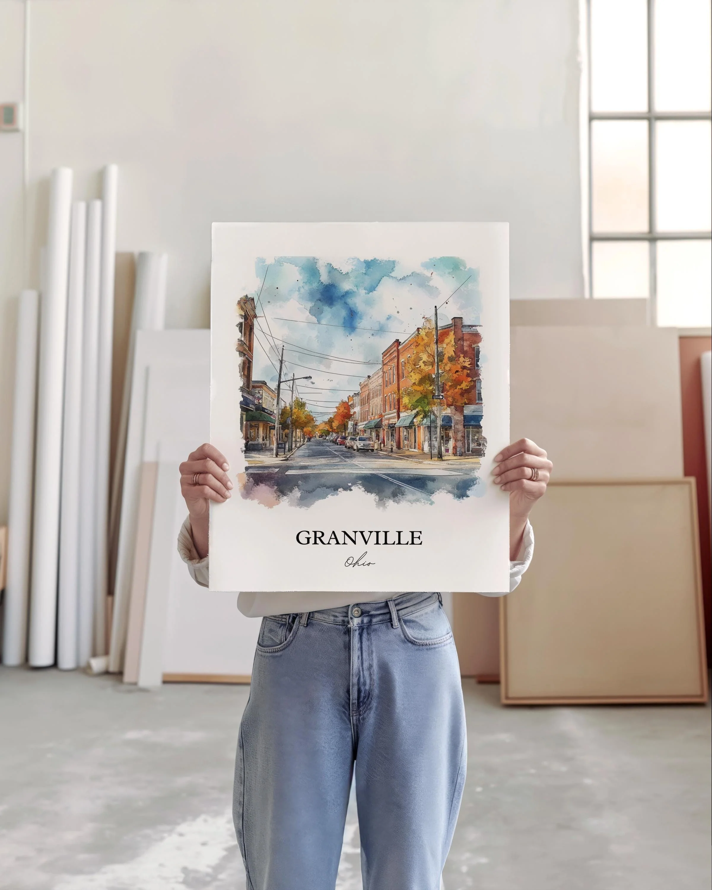 Granville, Ohio, USA – Watercolor Art Print - Image 5