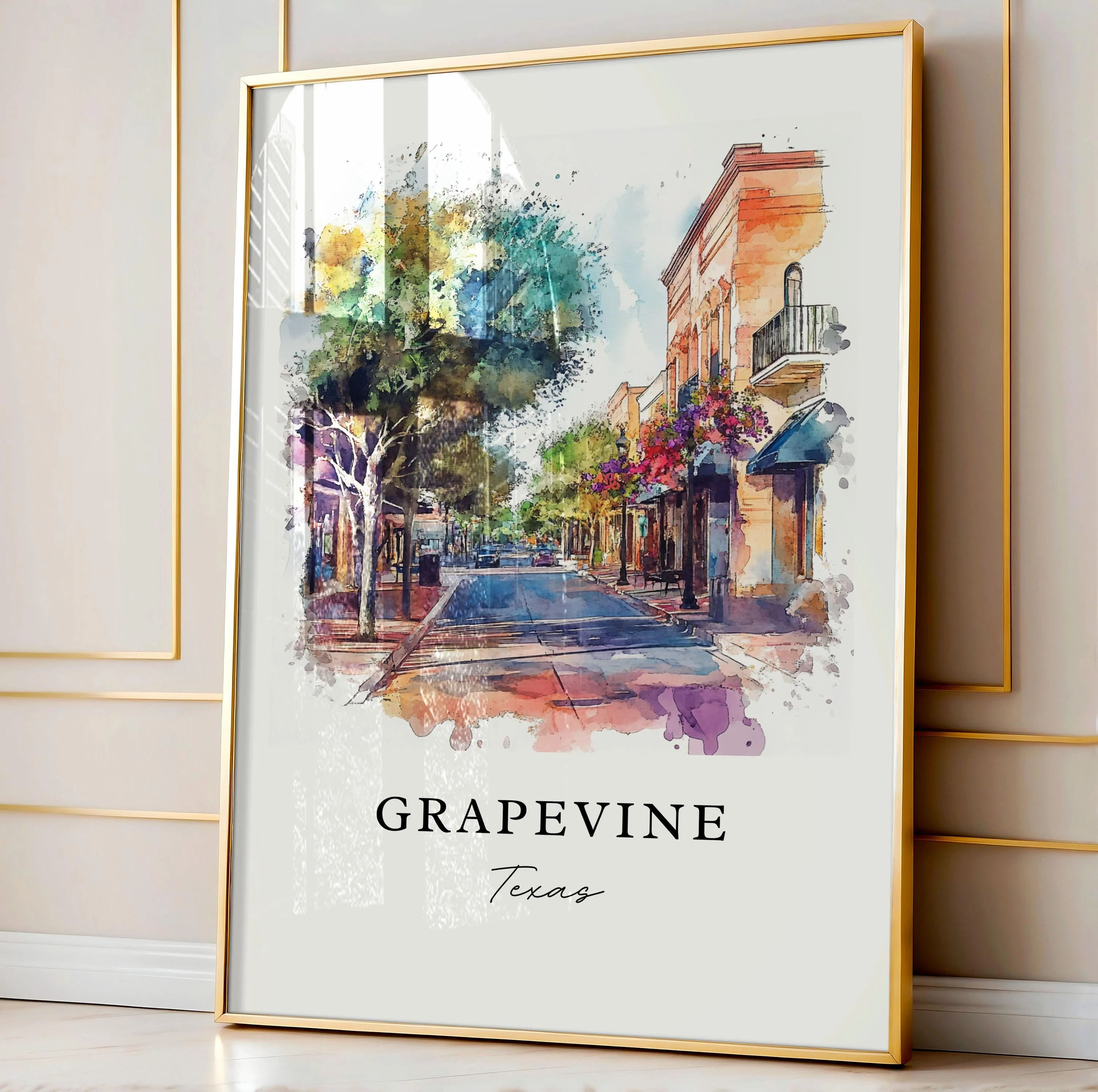 Grapevine, Texas – Watercolor Art Print - Image 4