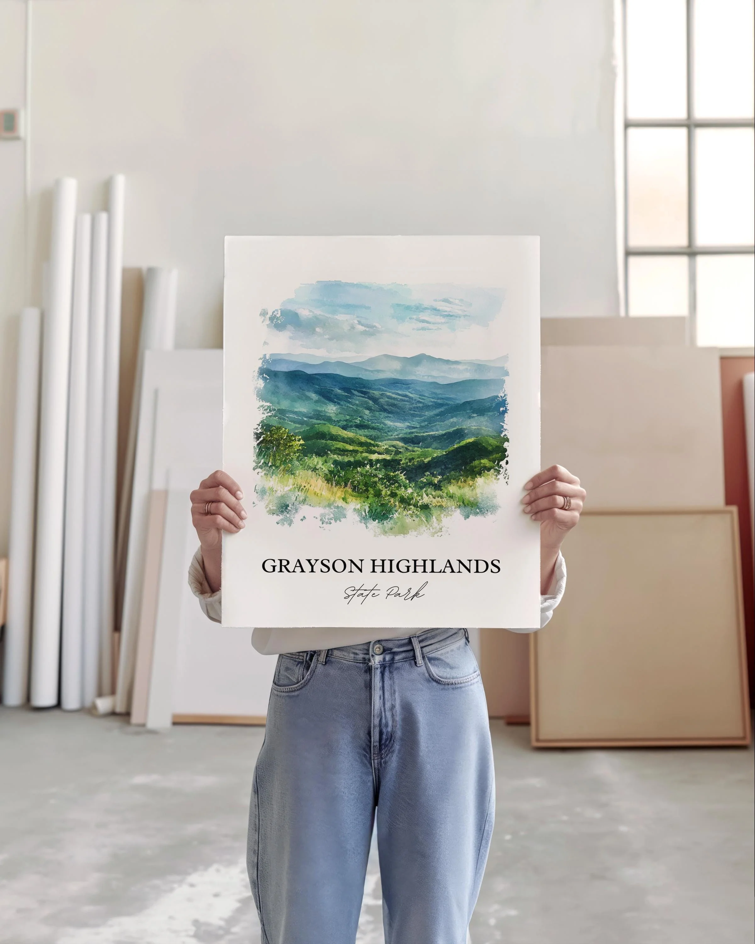 Grayson Highlands, Virginia, USA – Watercolor Art Print - Image 3