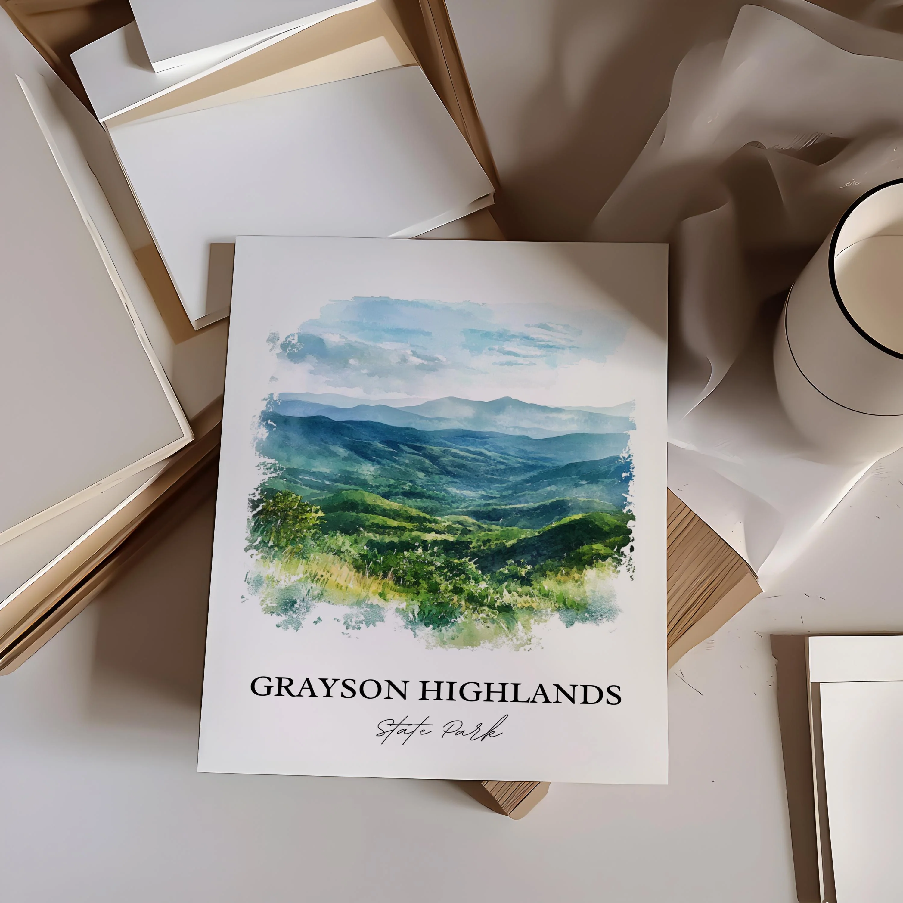 Grayson Highlands, Virginia, USA – Watercolor Art Print - Image 6