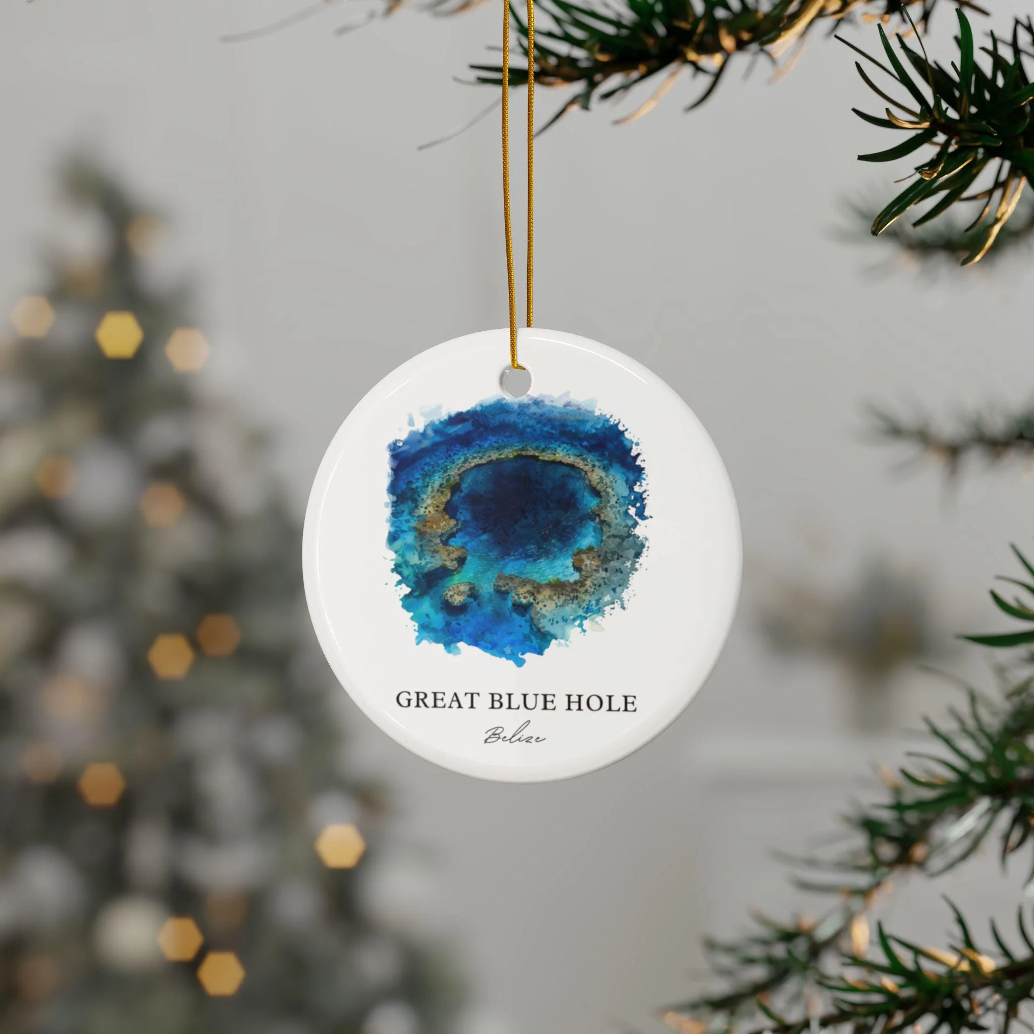 Great Blue Hole Ornament: Unique Belize Souvenir, Blue Hole Belize Decor, and Authentic Blue Hole Belize Gift - Image 2