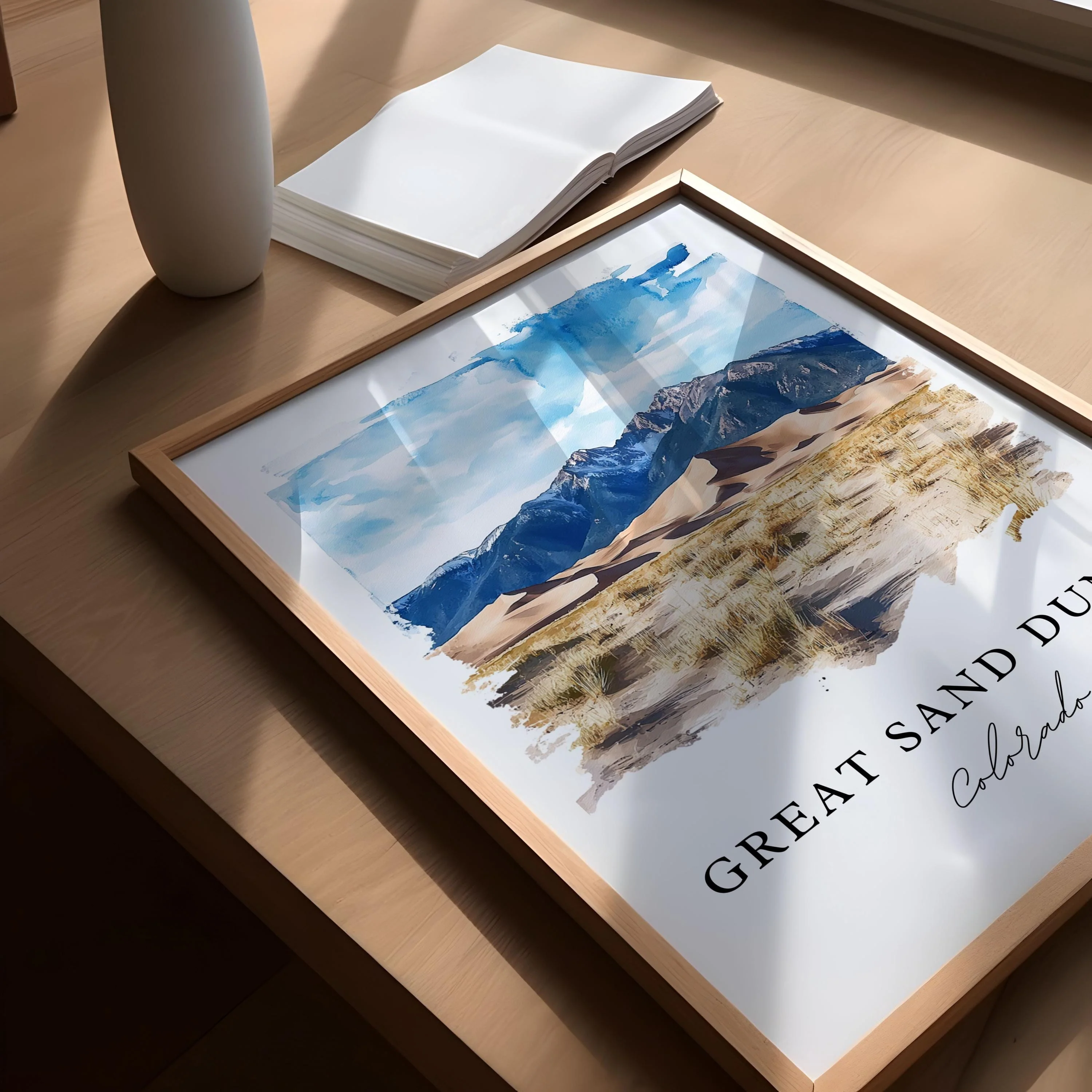 Great Sand Dunes, Colorado – Watercolor Art Print - Image 3