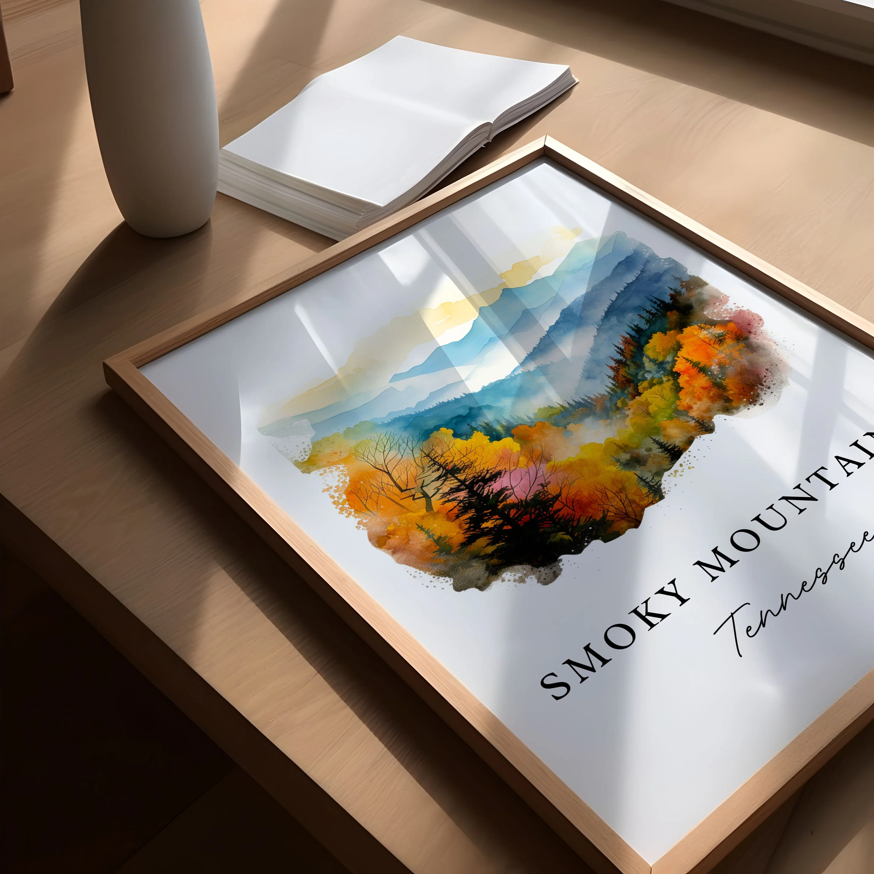 Great Smoky Mountains, Tennessee – Watercolor Art Print - Image 3