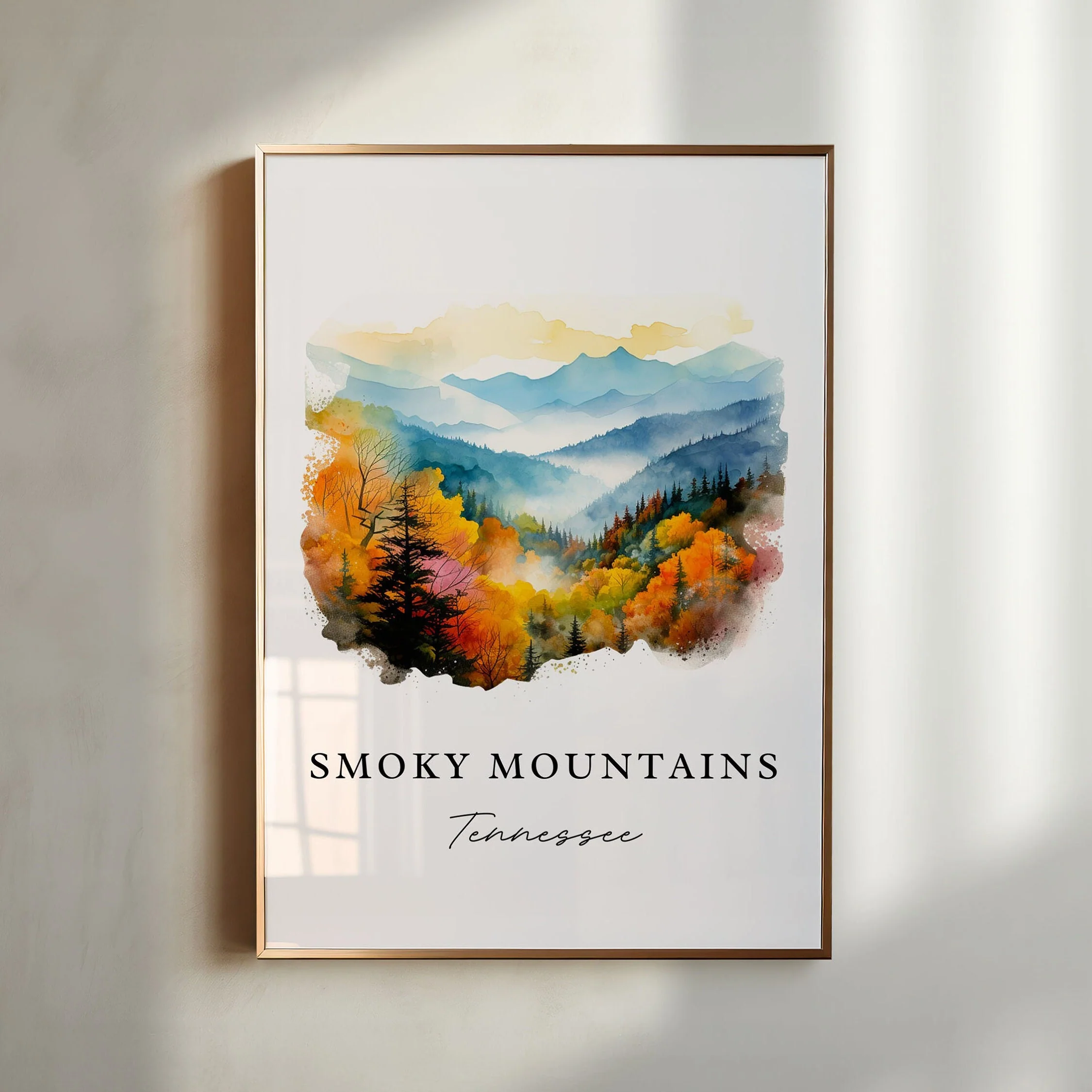 Great Smoky Mountains, USA – Watercolor Art Print